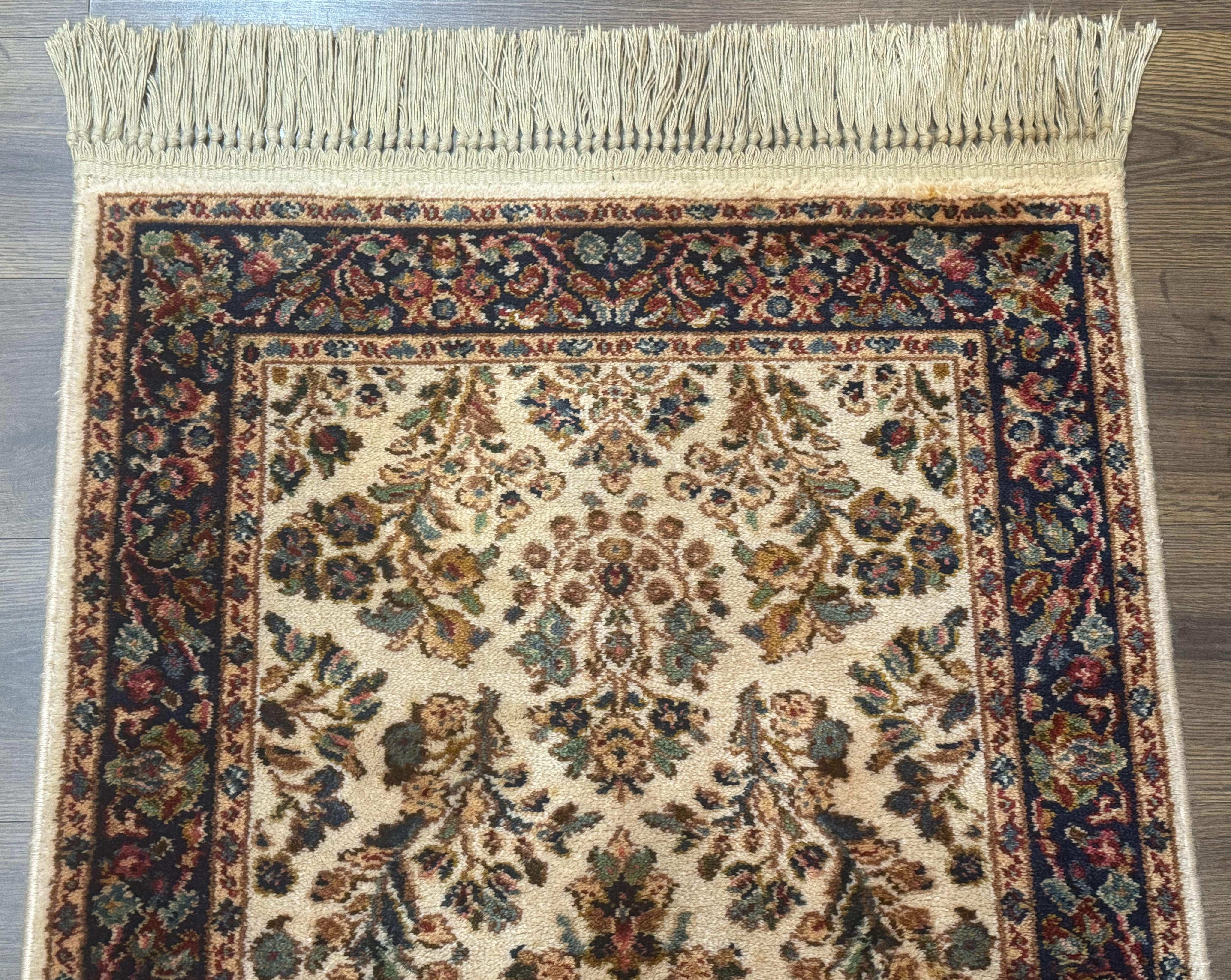 Karastan Rug 2x4, Ivory Sarouk #760, Vintage Wool Small Karastan Carpet, Original 700 Series, Discontinued - Jewel Rugs