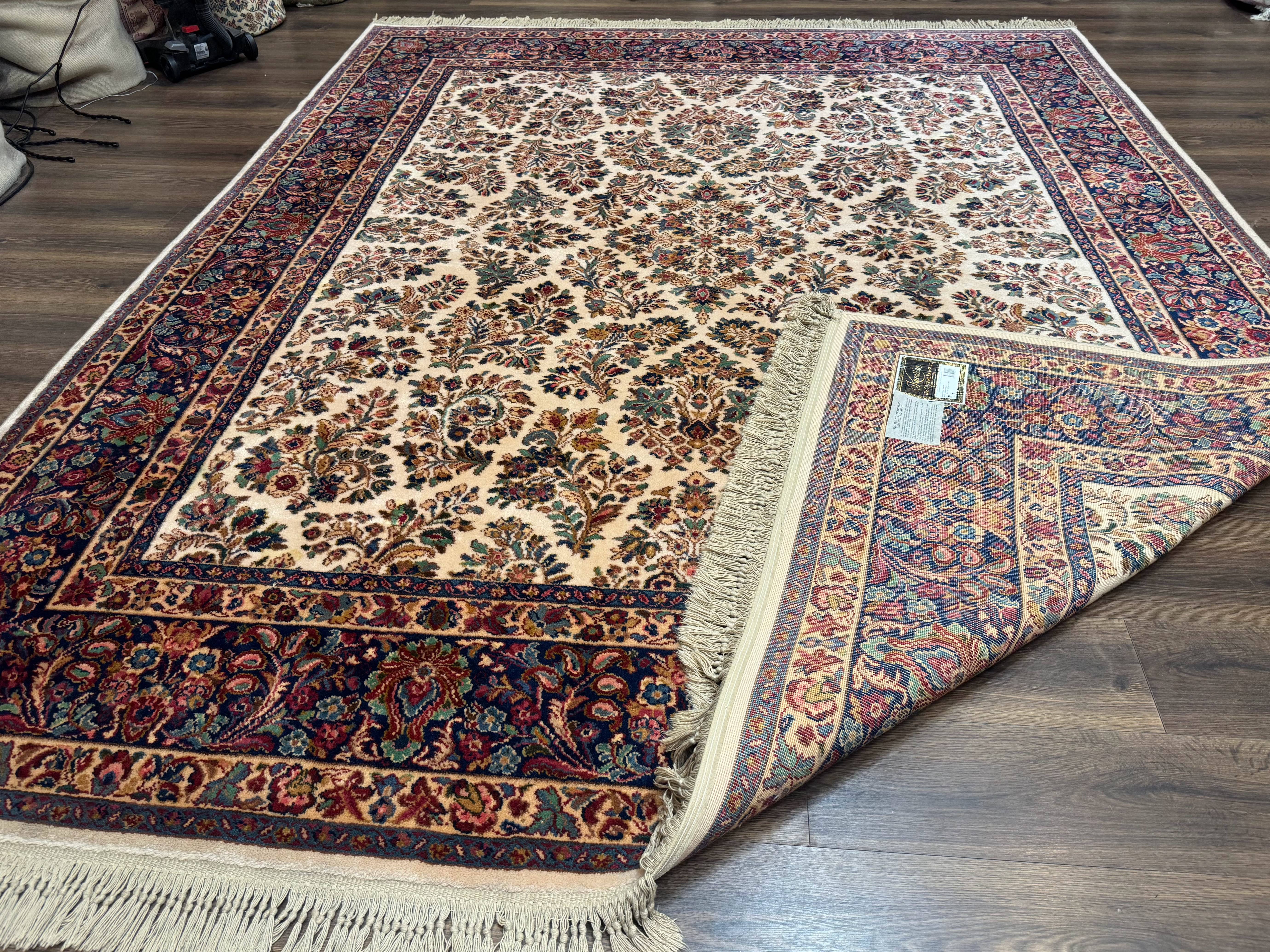 Karastan Rug 8.8 x 10.6 Ivory Sarouk #700/760, Wool Discontinued Original 700 Series - Jewel Rugs