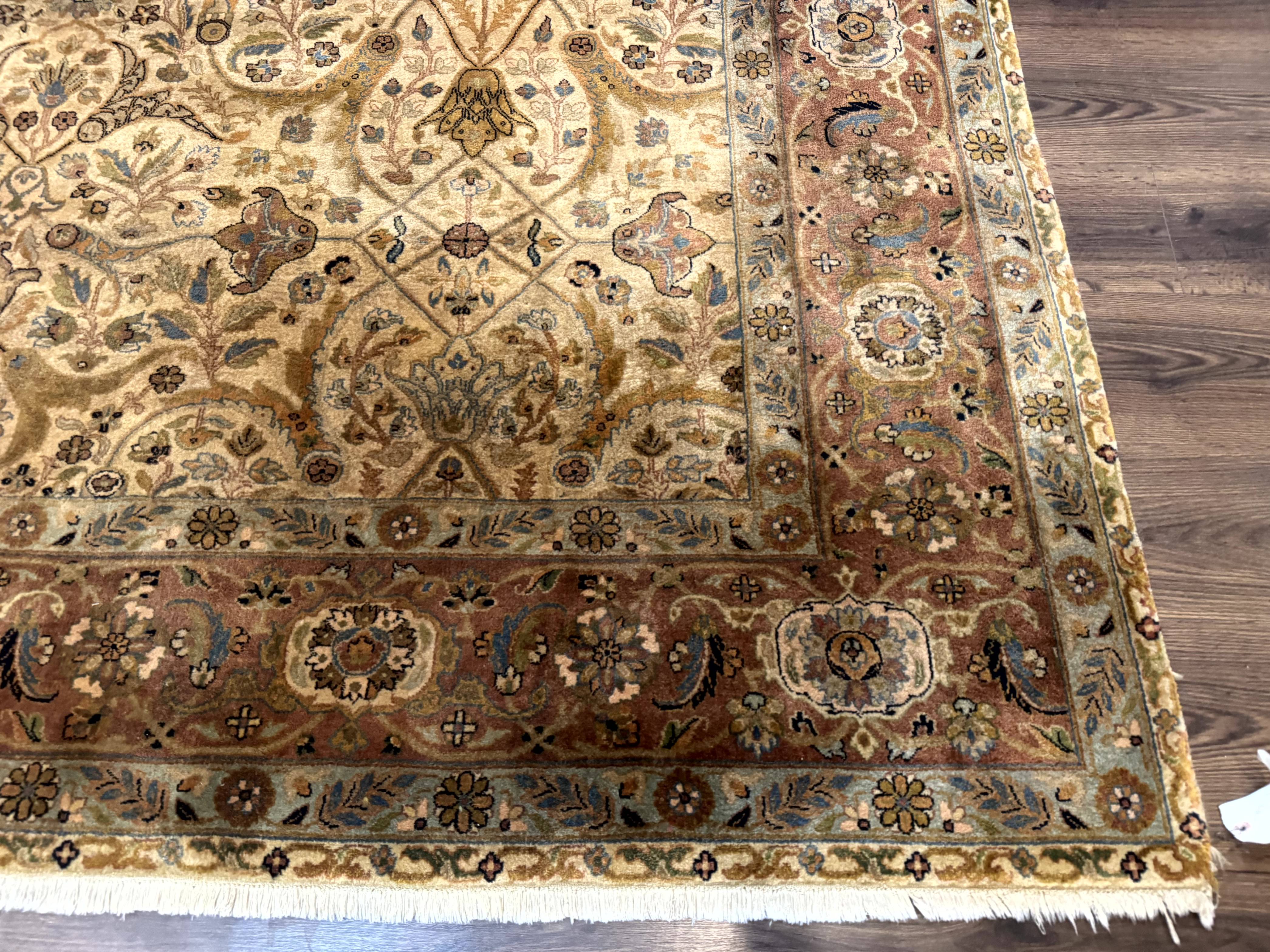 Indo Persian Rug 8x10, Teawash Bidjar Carpet, Allover Pattern - Jewel Rugs