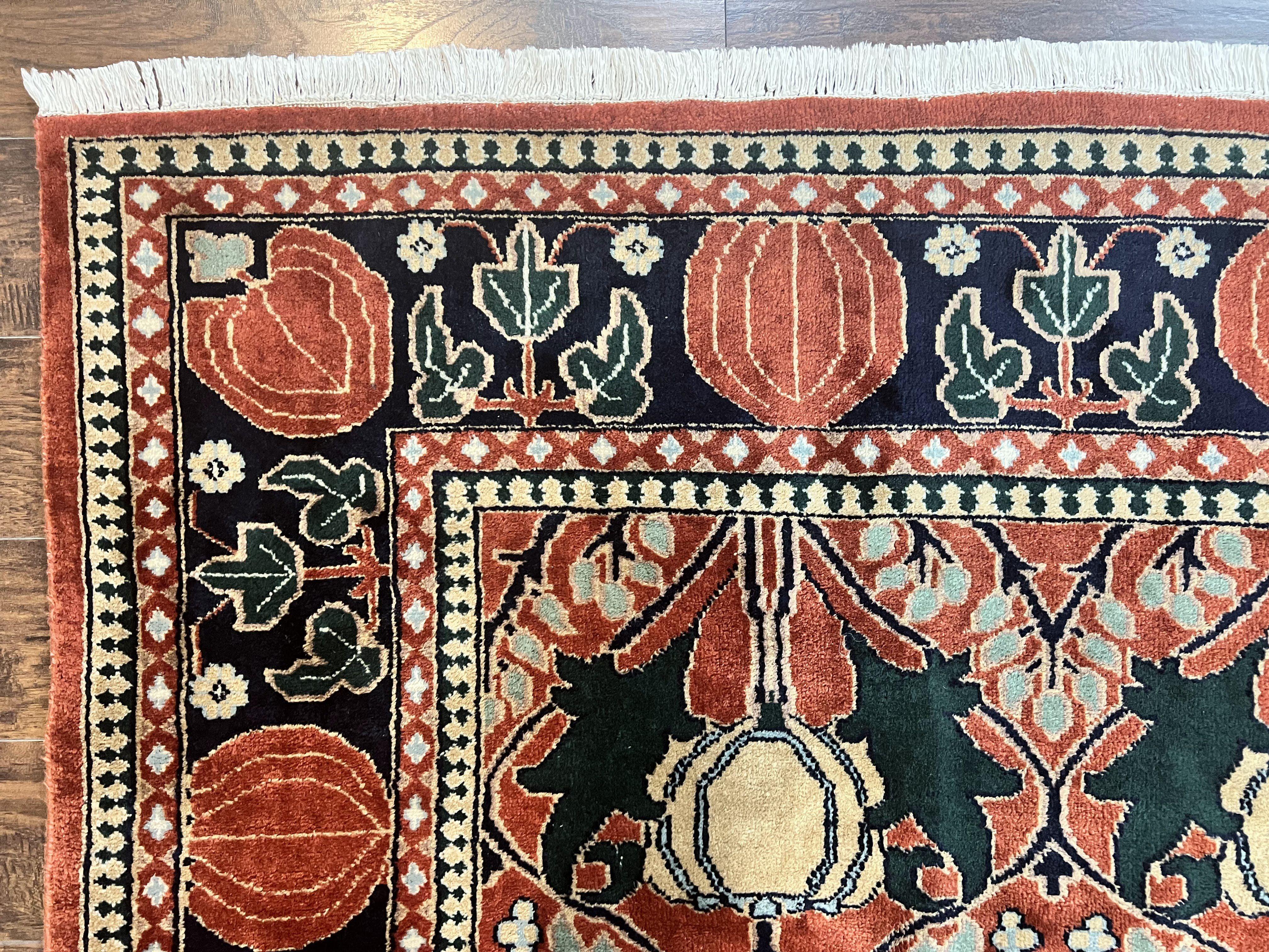 Indo Persian Bidjar Rug 8x10, Red and Black, Handmade Vintage Wool Carpet - Jewel Rugs