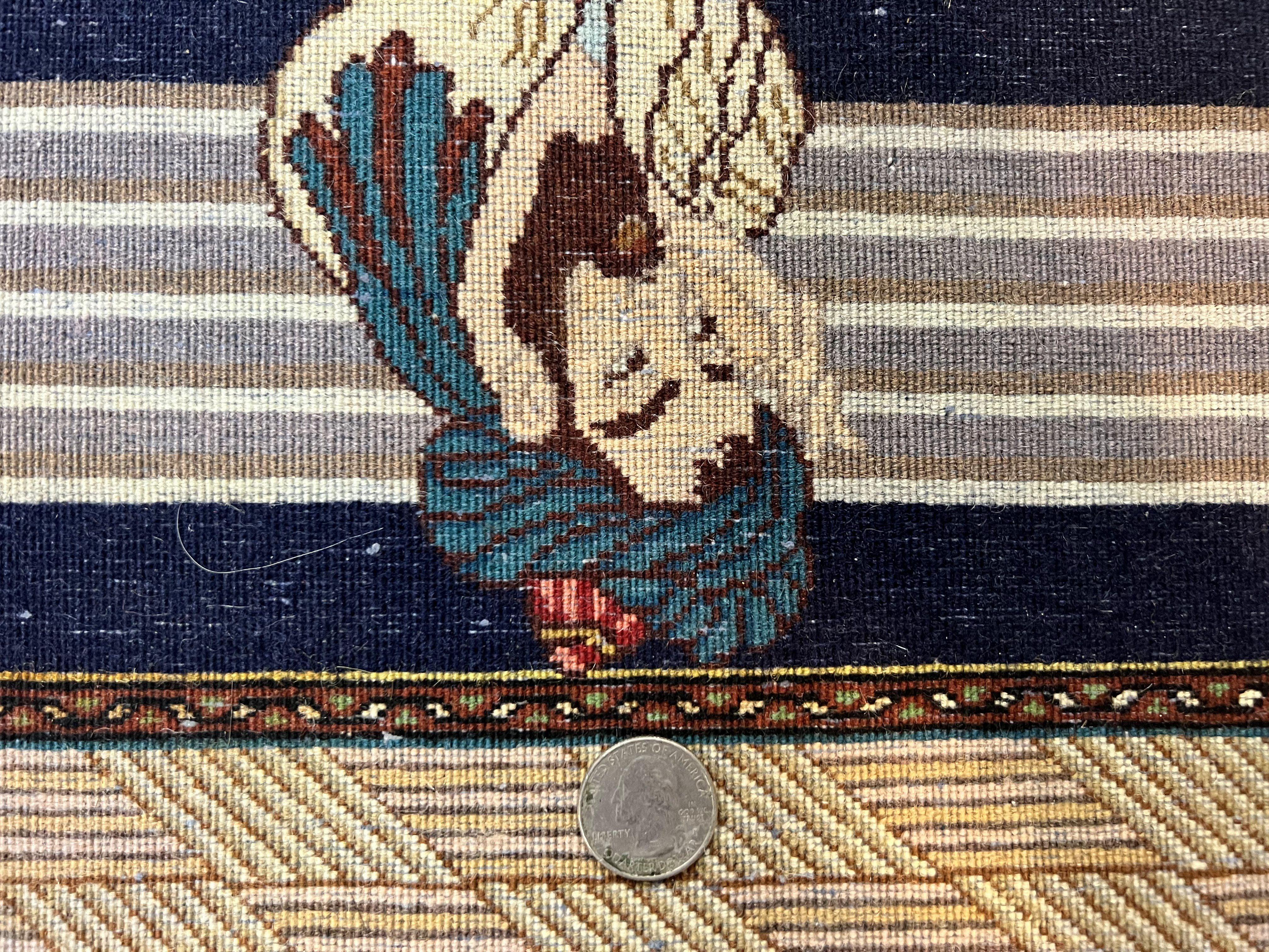 Persian Tabriz Pictorial Rug 3x5, Wall Hanging Carpet, Very Fine 60 Raj 475 KPSI, Hand Knotted Vintage Semi Antique, Wool, Persian Poetry - Jewel Rugs