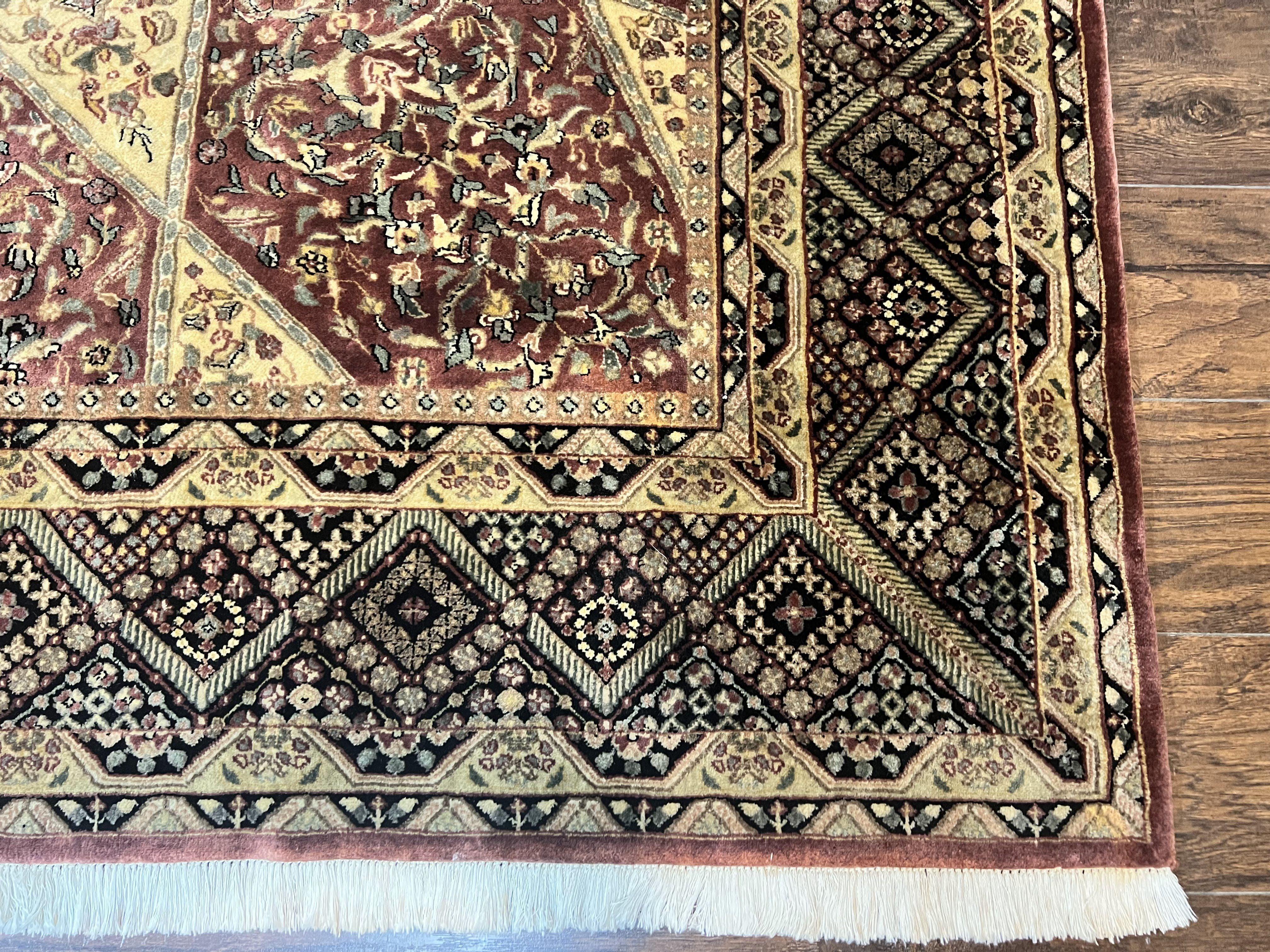 Indo Persian Rug 8x10, Dome Design, 210 KPSI, Handmade Vintage Wool Rug - Jewel Rugs