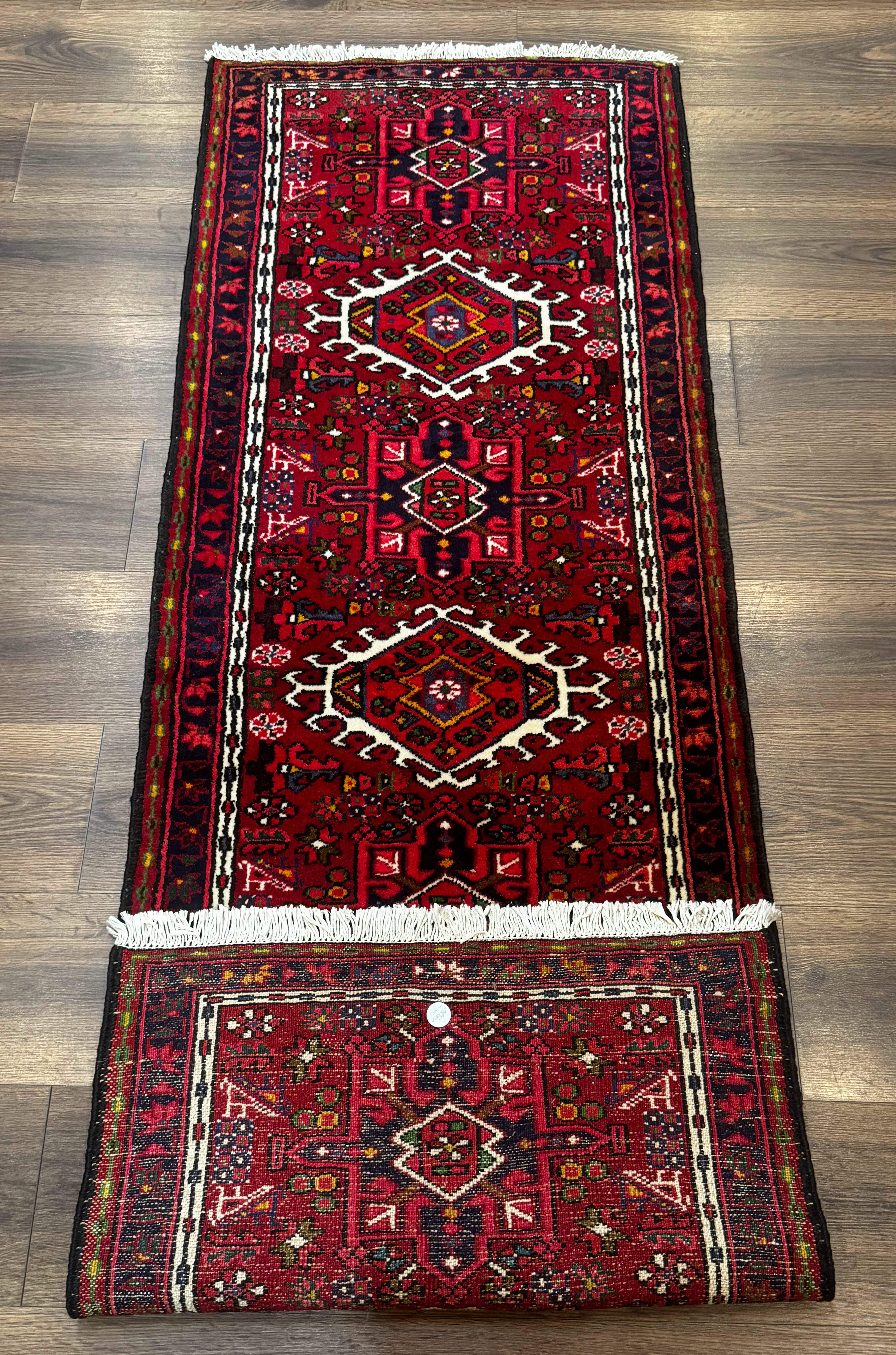 Persian Karajeh Runner Ruig 2 x 6.6, Tribal Runner, Red, Rustic, Short Runner, Geometric - Jewel Rugs