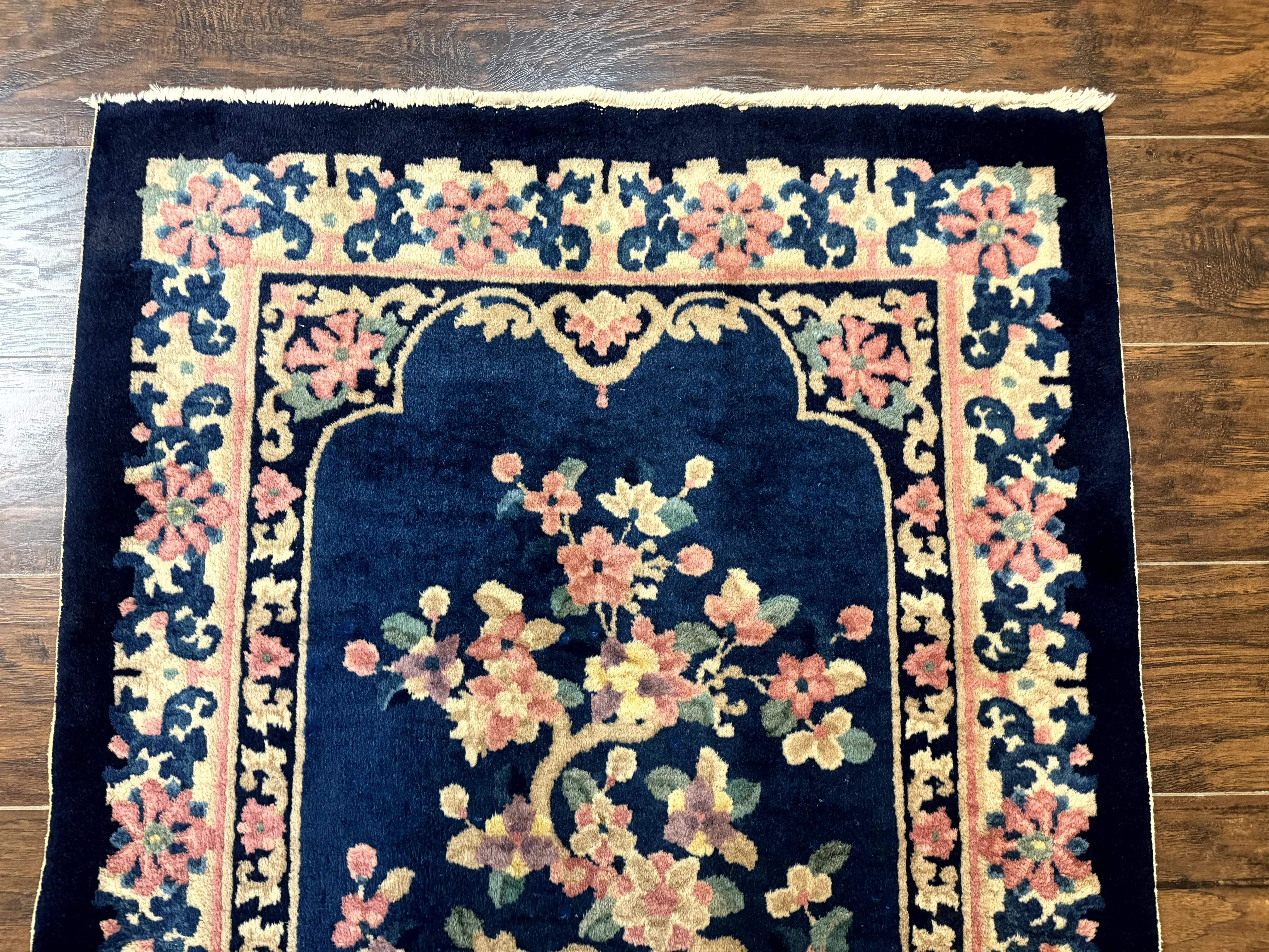 Chinese Rug 3x6, Peking Rug, Blue Chinese Wool Rug, Fete Rug - Jewel Rugs