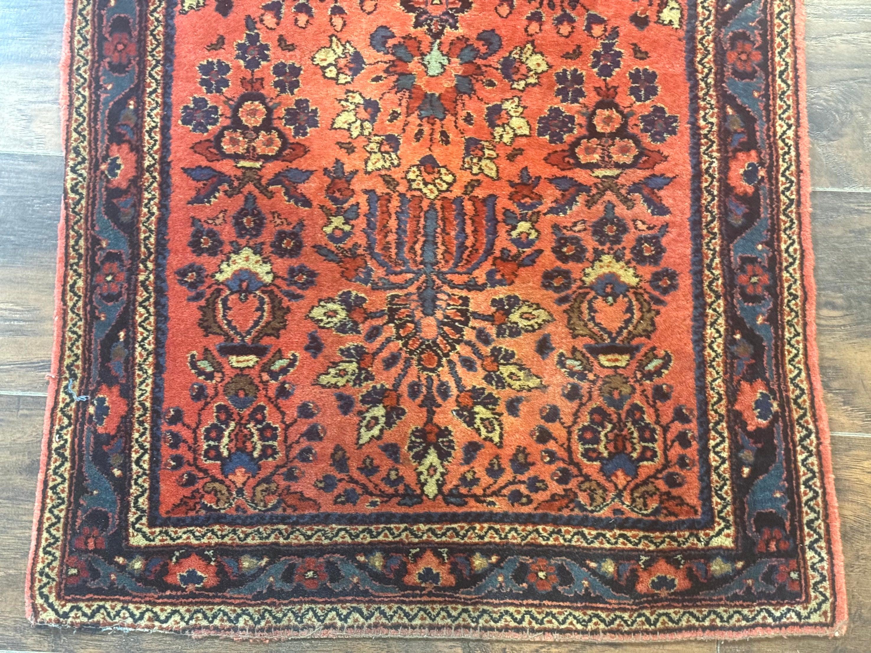 Antique Persian Sarouk Rug 2x4, Red, Fine 260 KPSI - Jewel Rugs