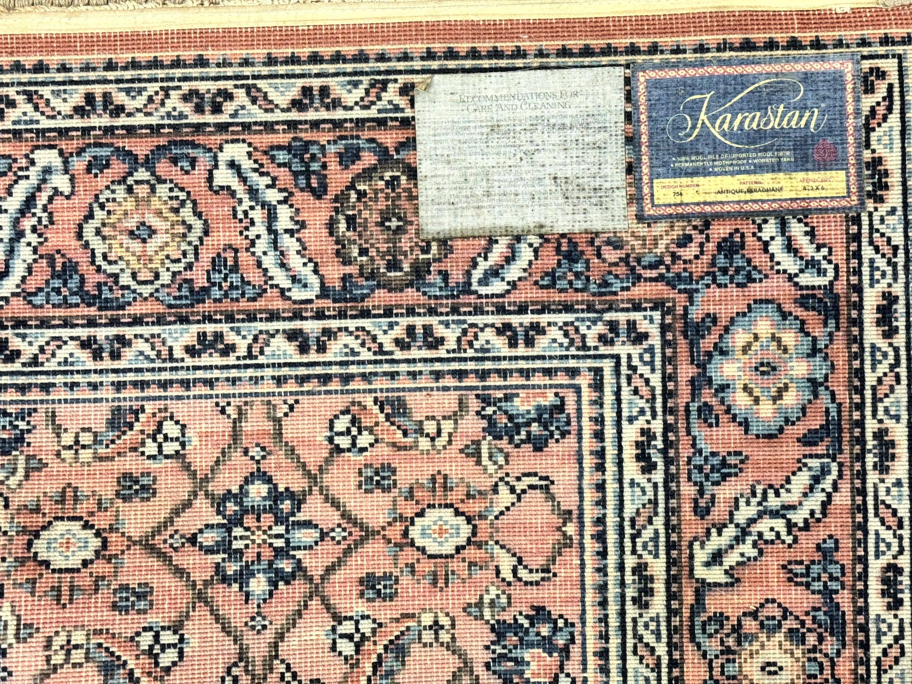 Karastan Rug 4x6 Antique Feraghan #754, Original 700 Series Discontinued Wool Pile Vintage Karastan Carpet, Rare Karastan Area Rug - Jewel Rugs
