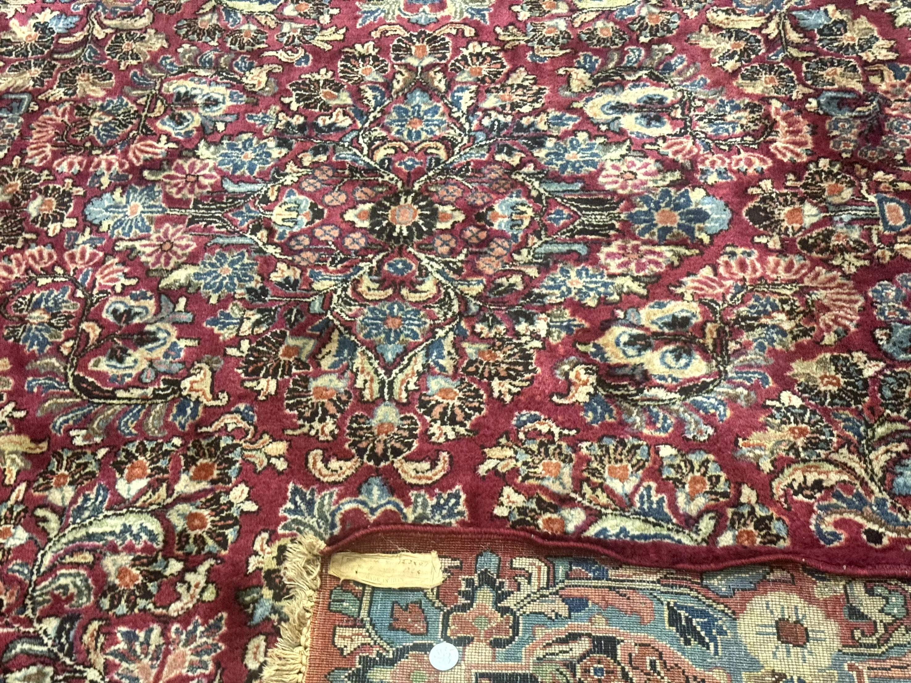 Antique Persian Sarouk Rug 9x12, Red, Floral Allover - Jewel Rugs