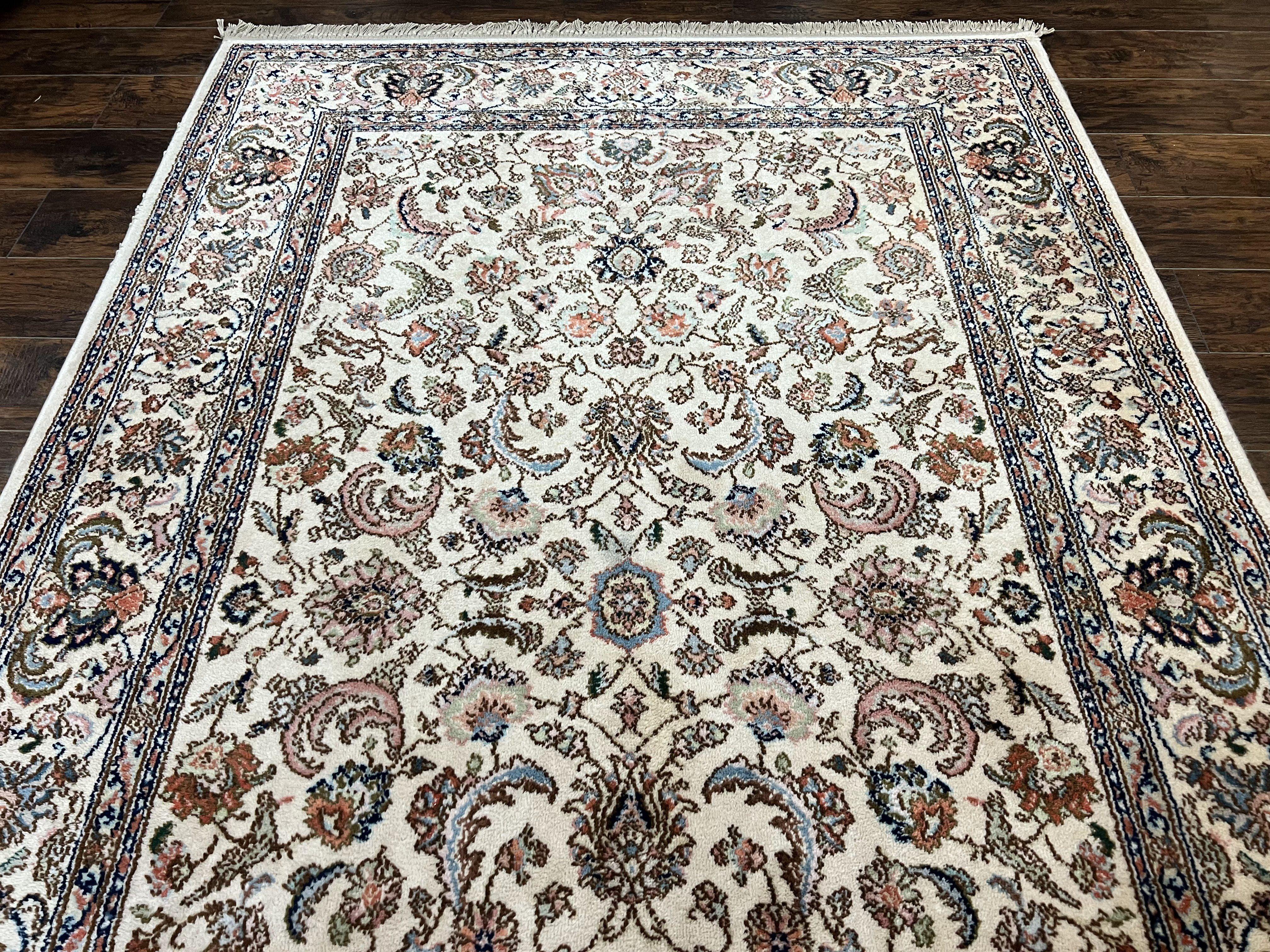 Karastan Rug 5.9 x 9, Tabrizz #738, Original 700 Series, 6x9 Wool Pile Karastan Carpet, Vintage Discontinued Karastan Area Rug, Ivory - Jewel Rugs