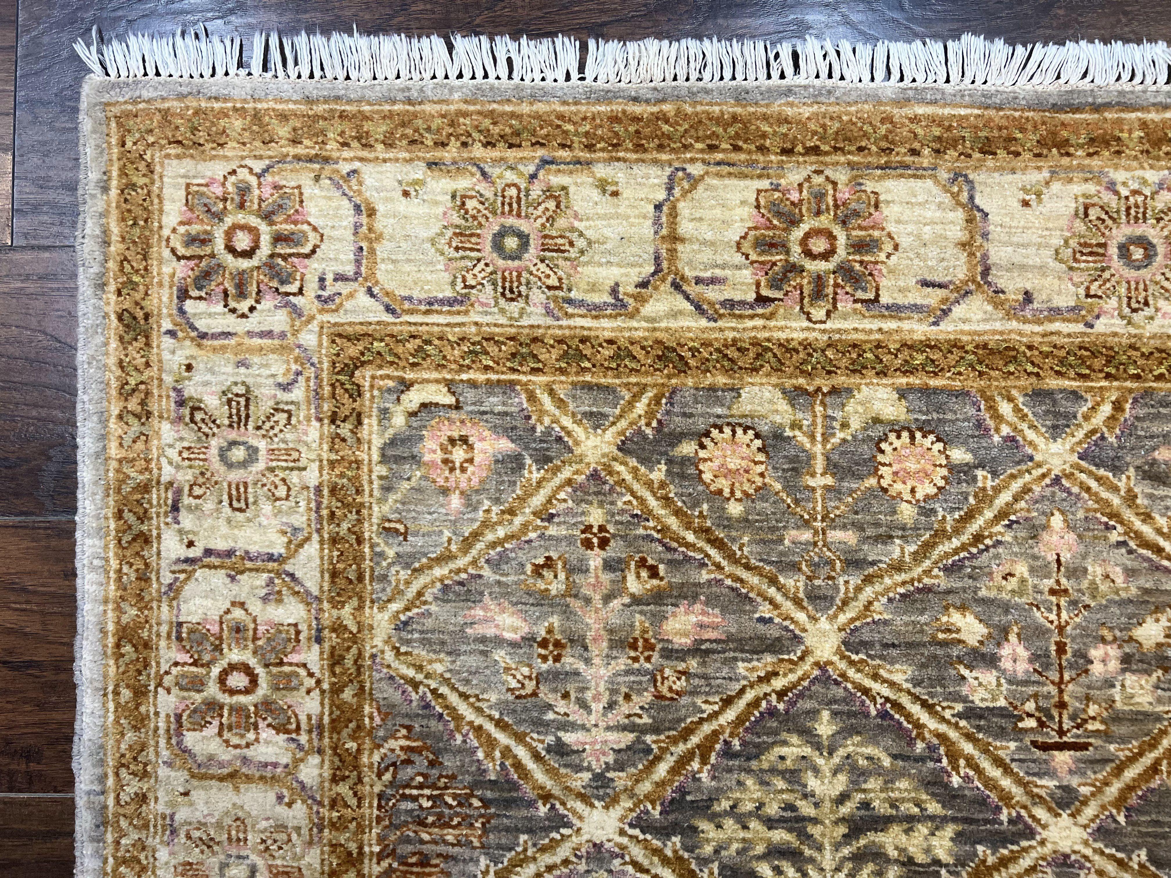 Pakistani Peshawar Rug 3.6 x 5, Safavieh Wool Handmade Hand Knotted Vintage Rug, Panel Design Oriental Carpet, Pair C - Jewel Rugs