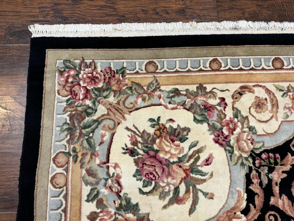 Aubusson Rug 8x10, Floral, Wool Pile, Elegant, European Design, Handmade, Fine - Jewel Rugs