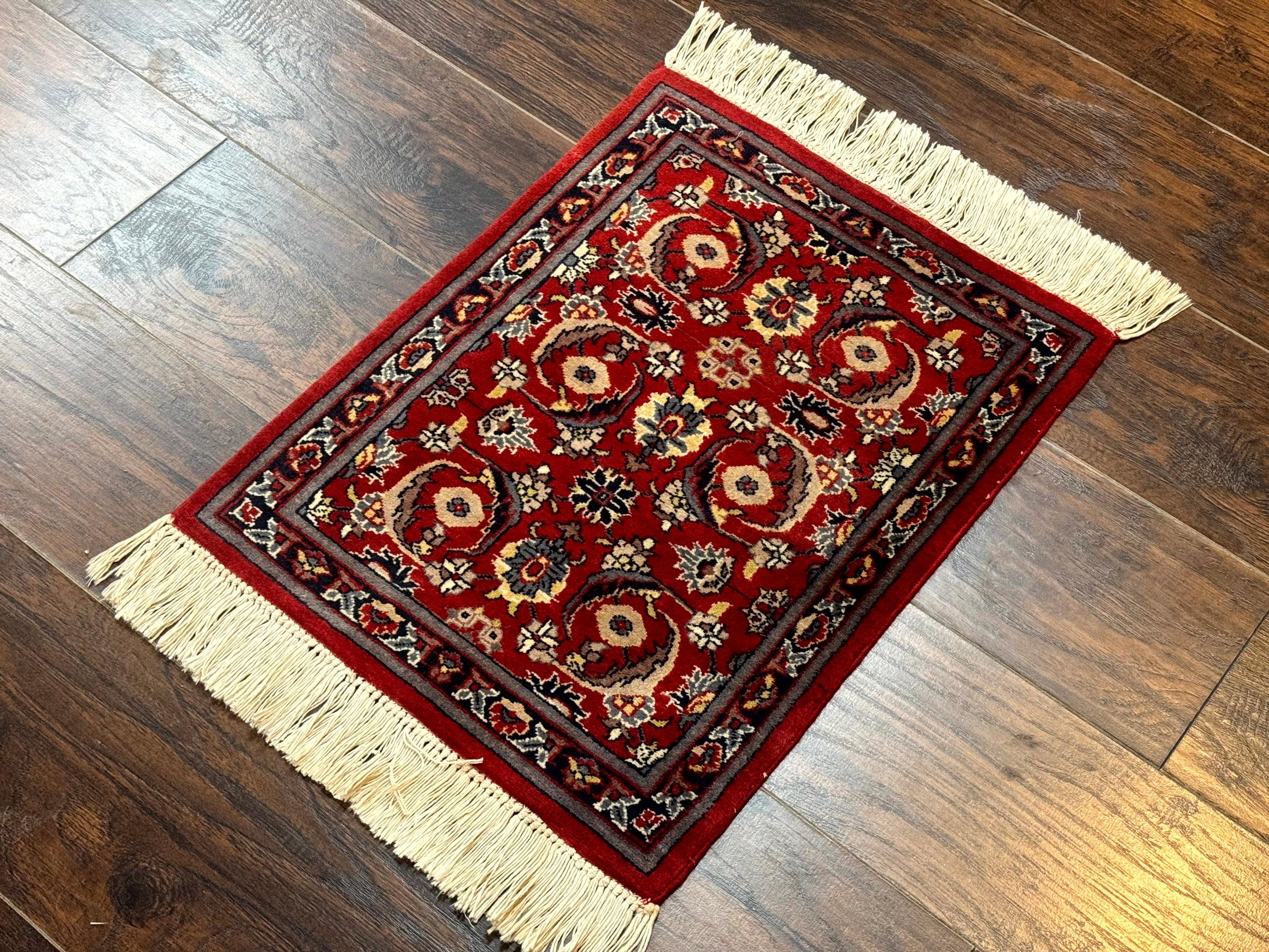 Small Pak Persian Handmade Wool Rug 1.7 x 2, Red - Jewel Rugs