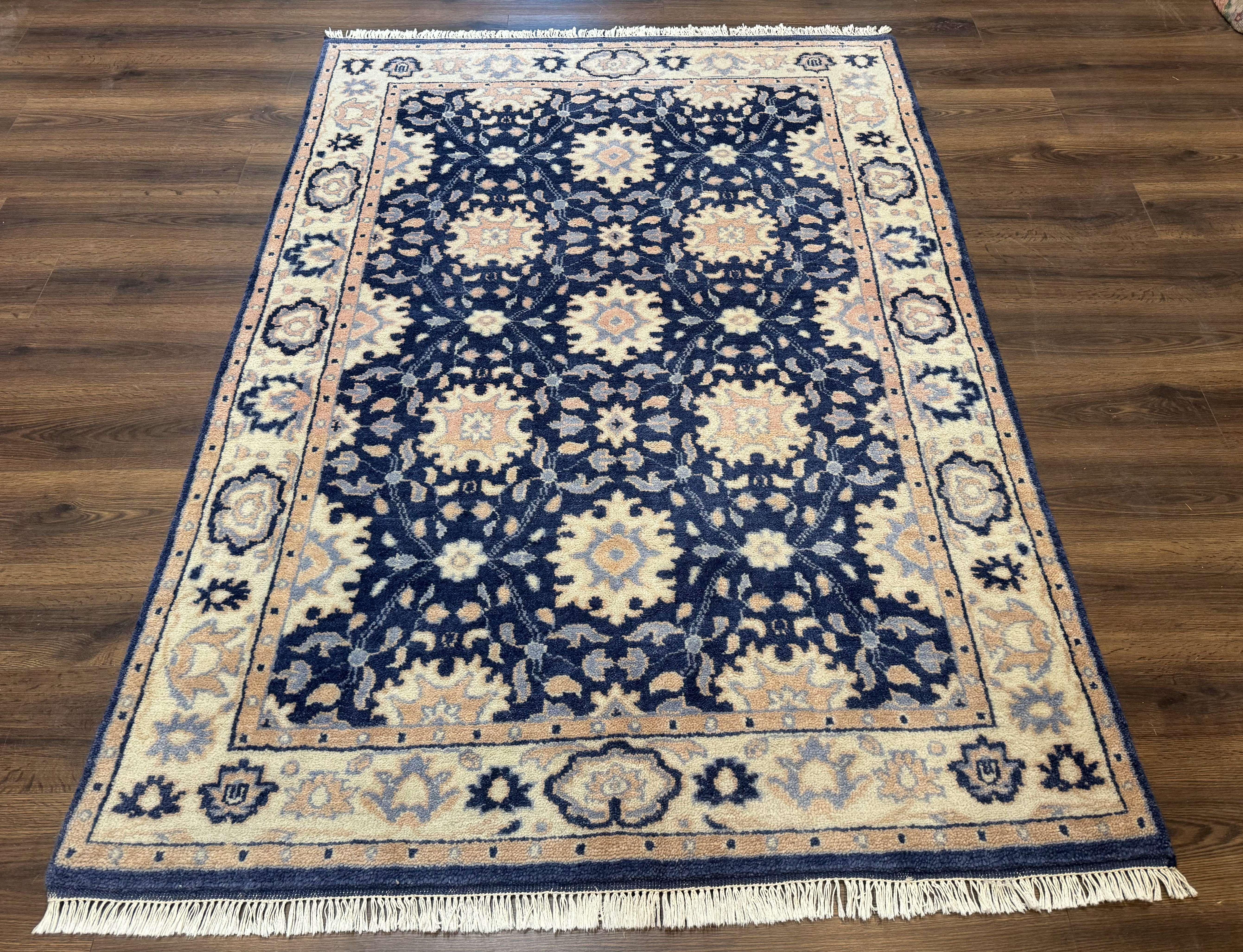 Blue and Beige Indian Rug, Indo Persian Carpet - Jewel Rugs
