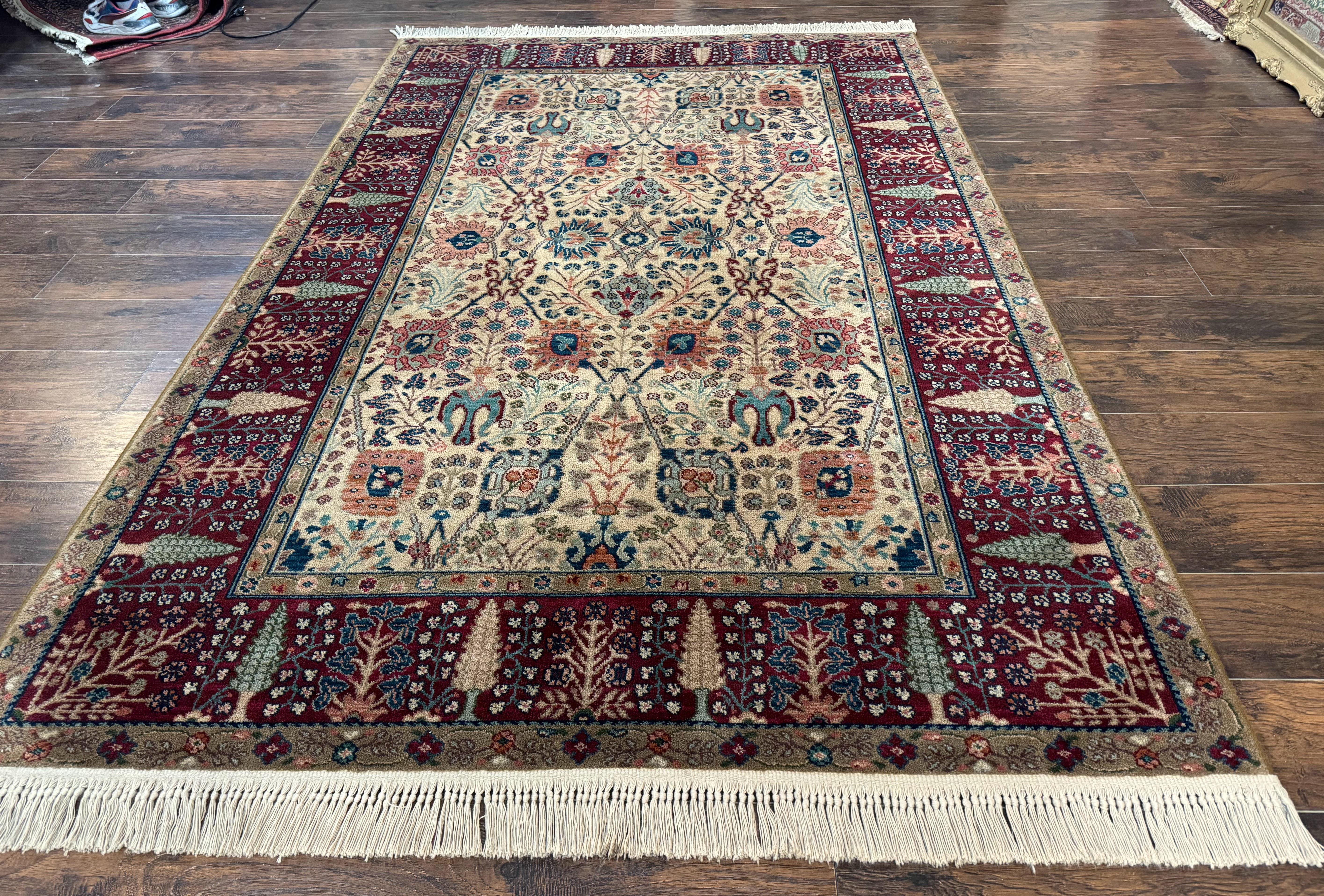 Karastan Rug 5.9 x 9 Samovar Teawash #900-901 Persian Vase Pattern, Wool Karastan Carpet, Traditional Area Rug, Allover Pattern Vintage Rug - Jewel Rugs