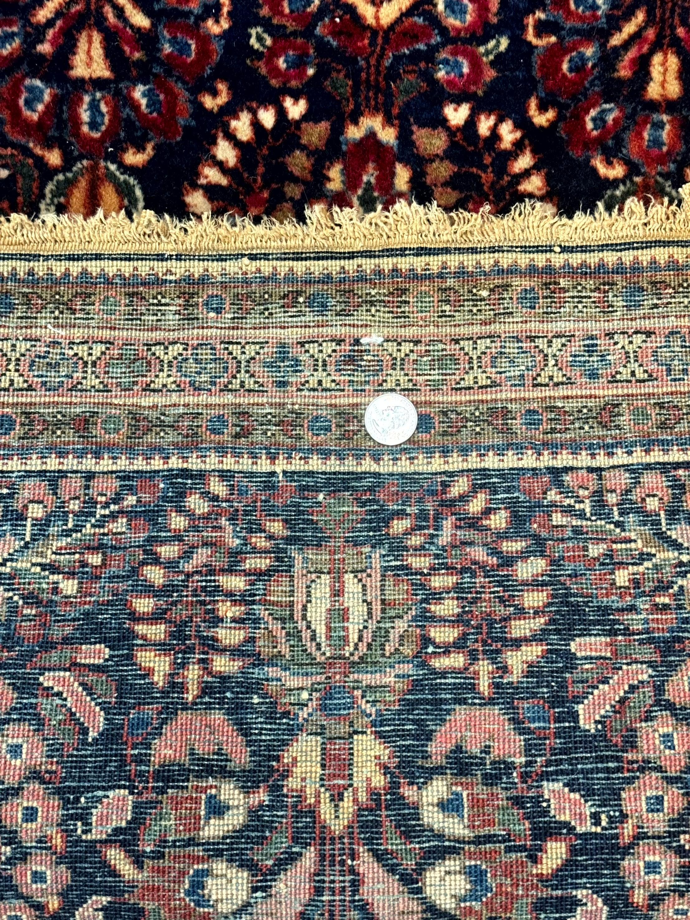 Small Navy Blue Persian Rug 2x4, Sarouk Rug, Rare Colors, Antique 1920s Wool Rug - Jewel Rugs