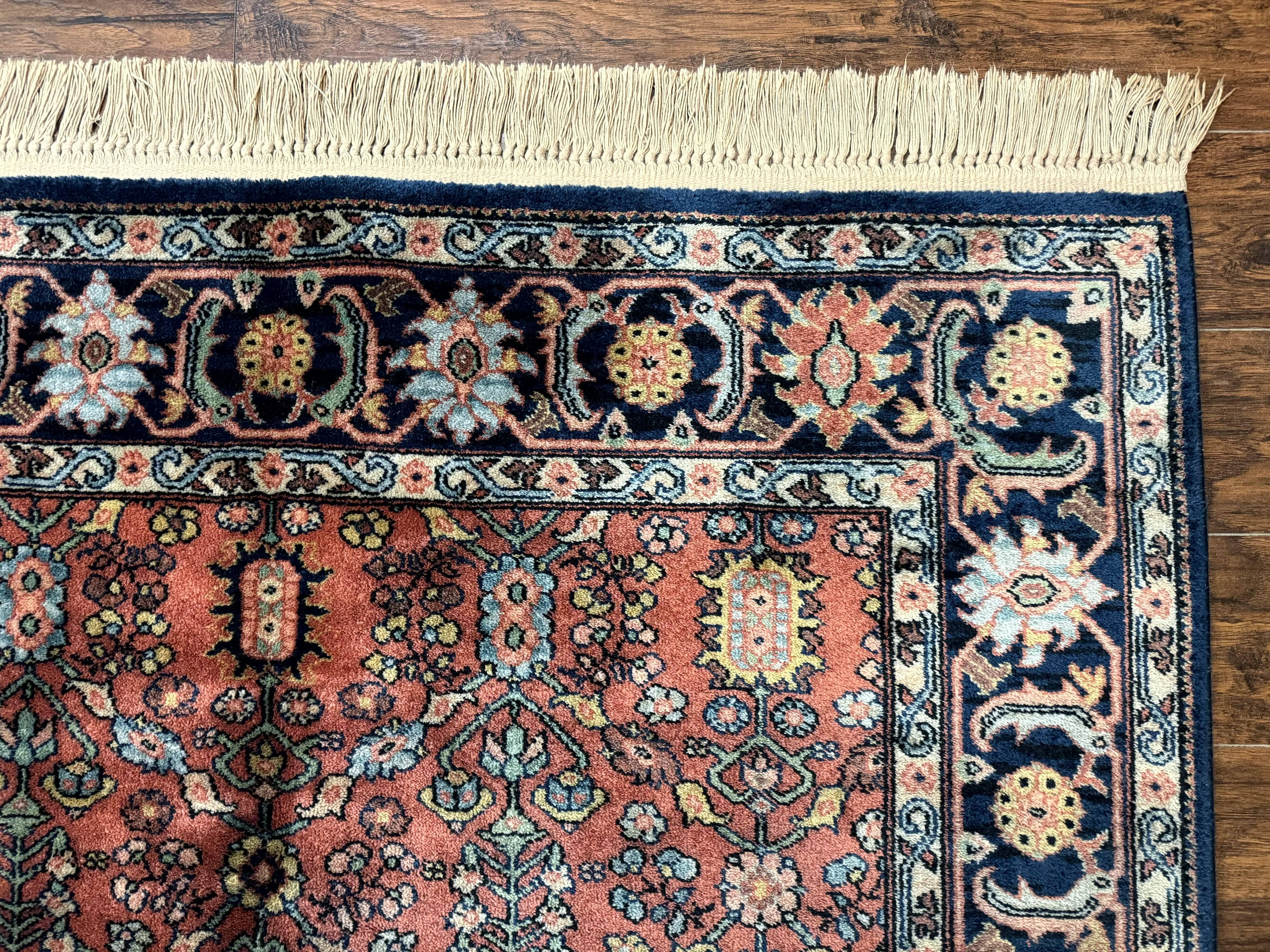 5.9 x 9 Karastan Serapi Rug #729, Wool Karastan Carpet, Original 700 Series, Red and Dark Blue, Discontinued, 6x9 Vintage Karastan, Rare - Jewel Rugs