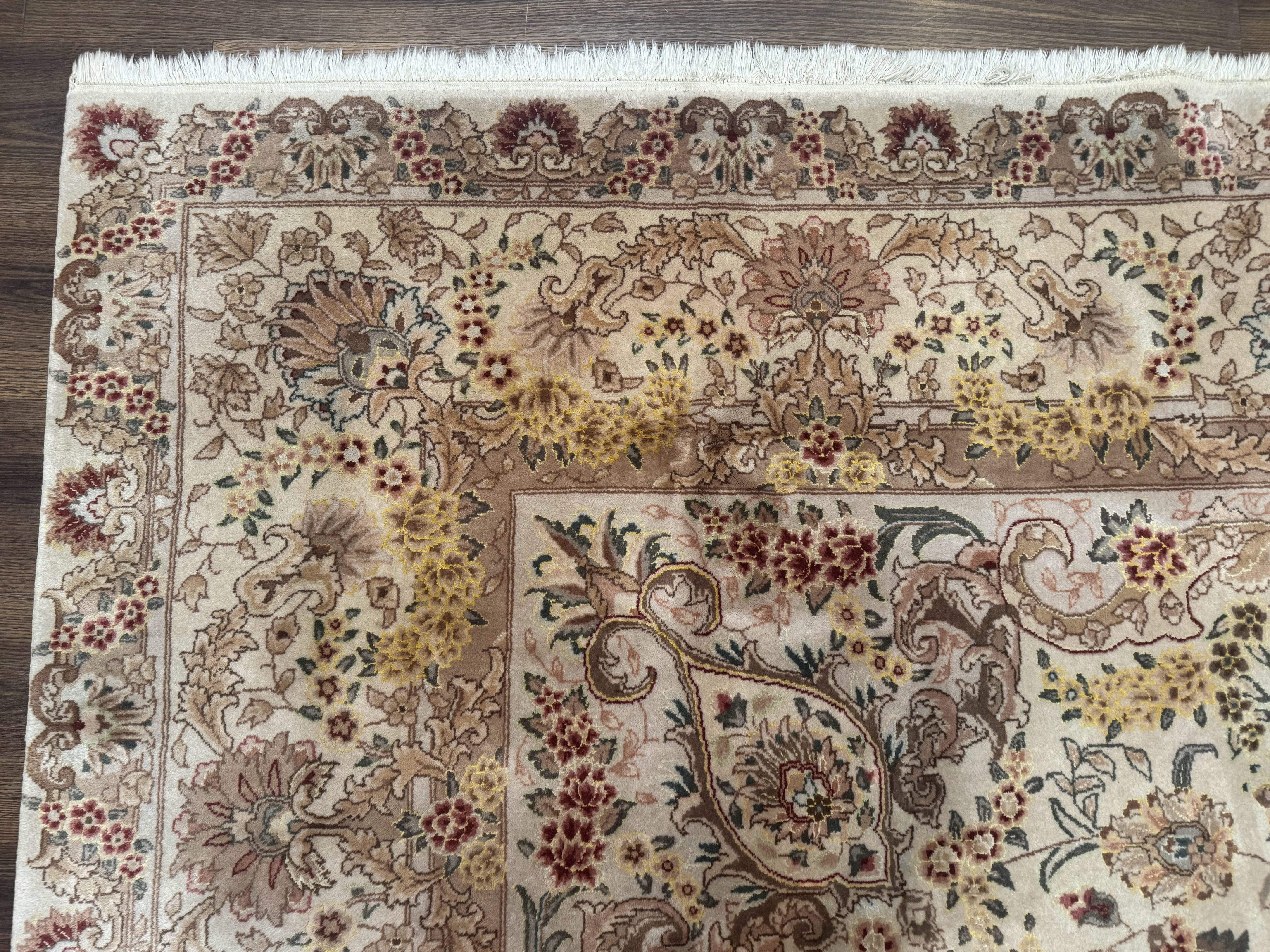 Sino Persian Rug 8x12, Wool & Silk, Traditional Elegant Carpet, Fine 200 KPSI - Jewel Rugs