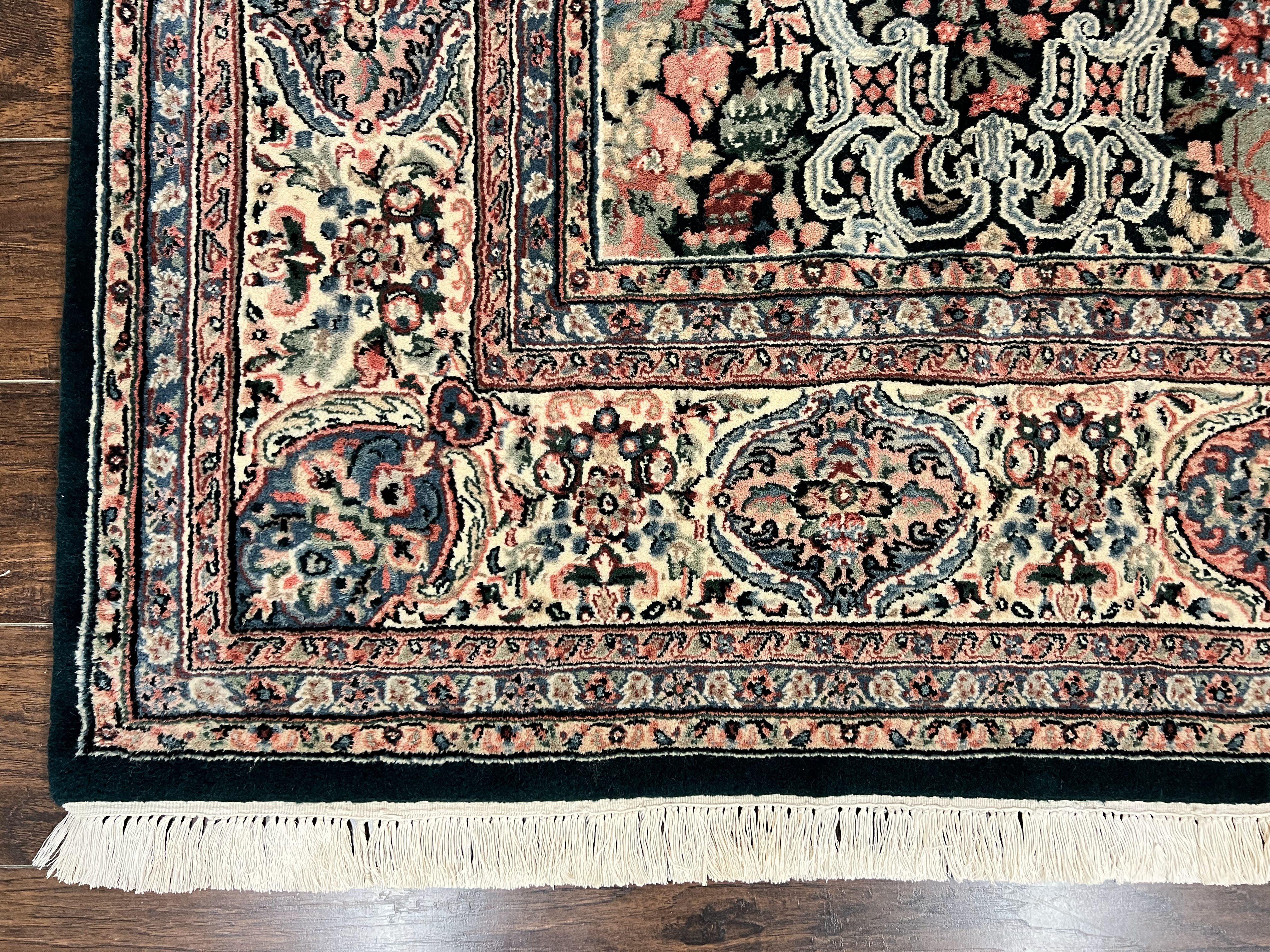 Indo Persian Rug 9x12, Kirman Carpet, Floral Bouquets, Wool Handmade Vintage Rug - Jewel Rugs