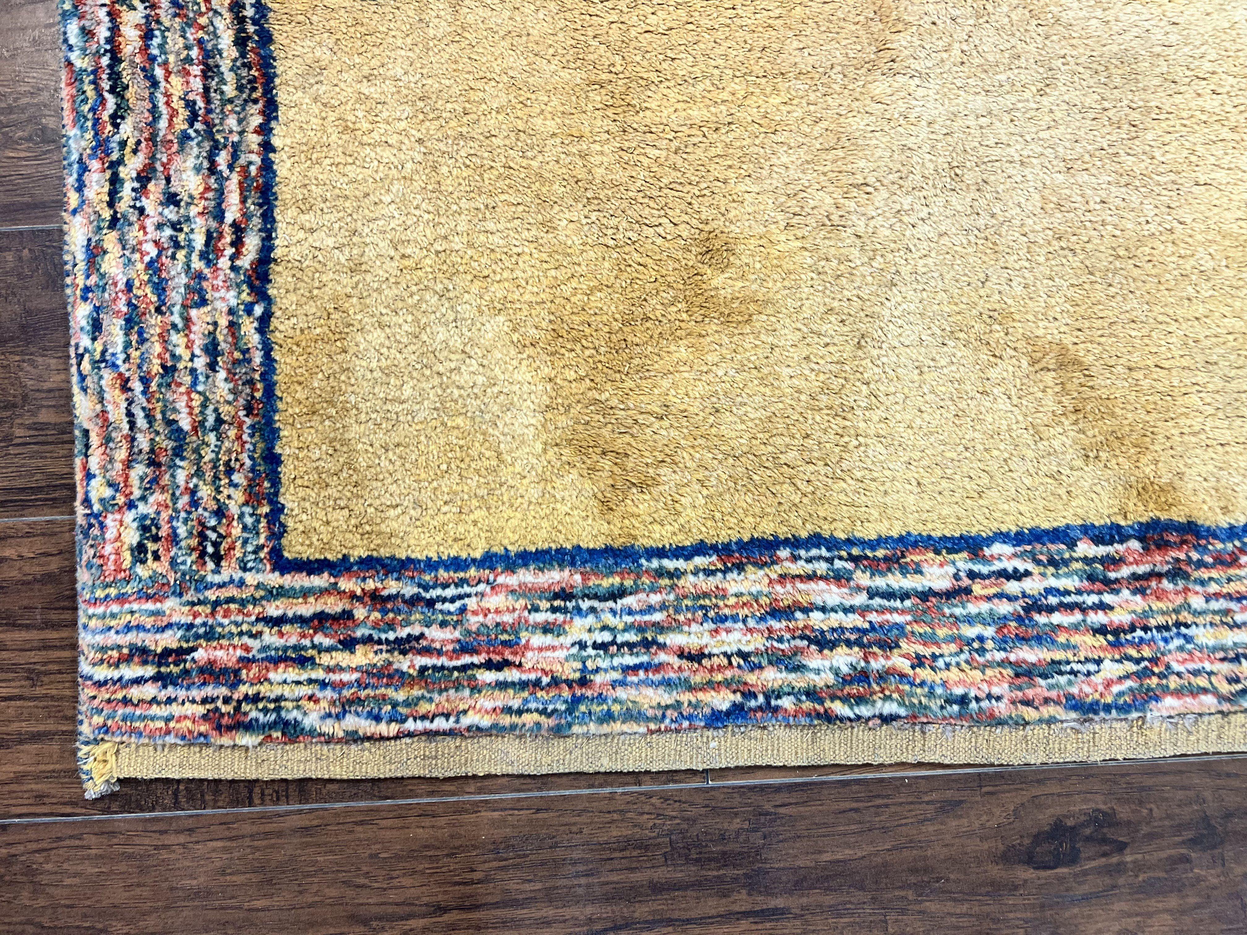 Indo Gabbeh Rug 3.7 x 5, Tribal Rug, Boho Rug, Wool Handmade Carpet - Jewel Rugs