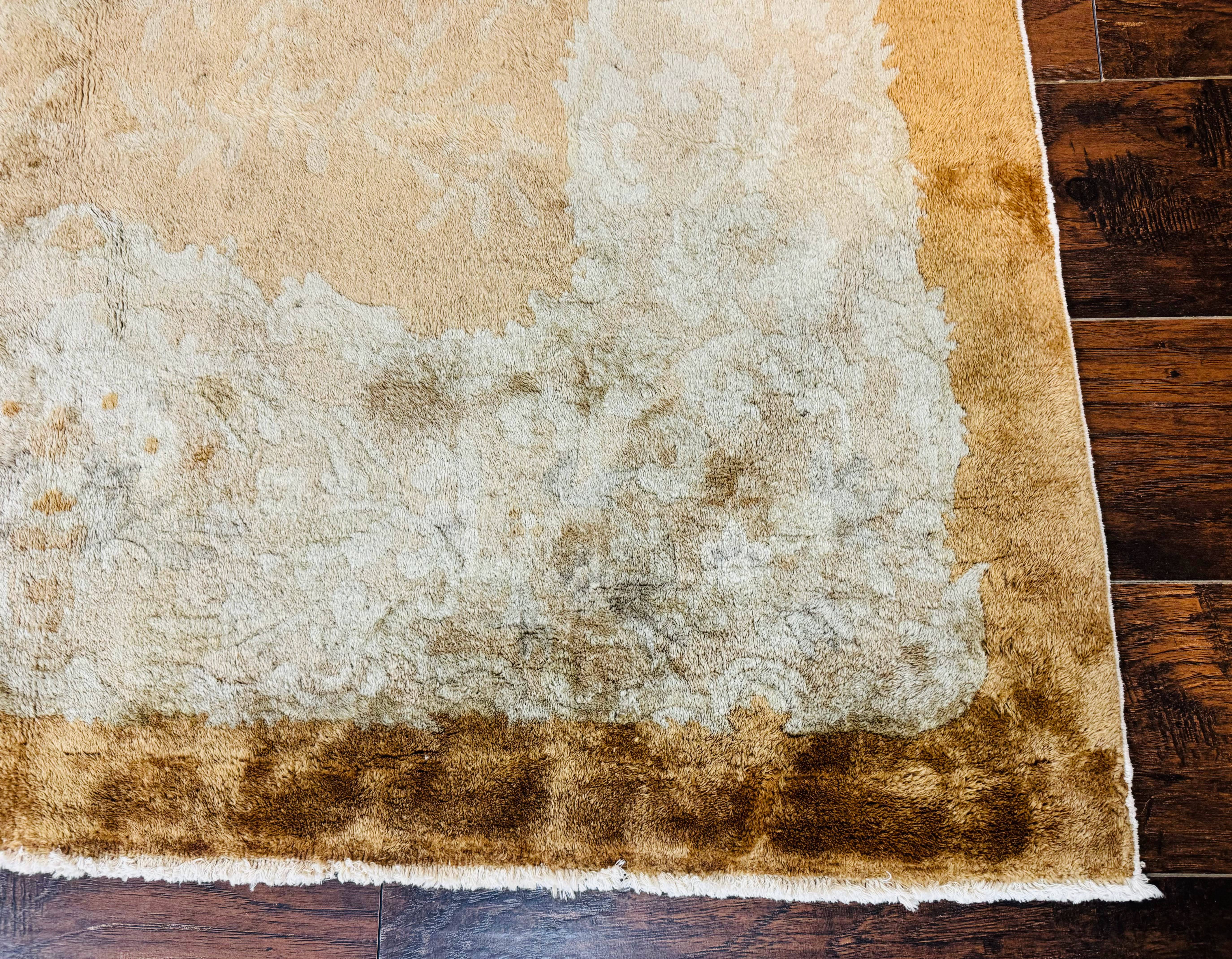 Chinese Peking Rug 5x7, Golden-Tan, Vintage Chinese Wool Carpet - Jewel Rugs