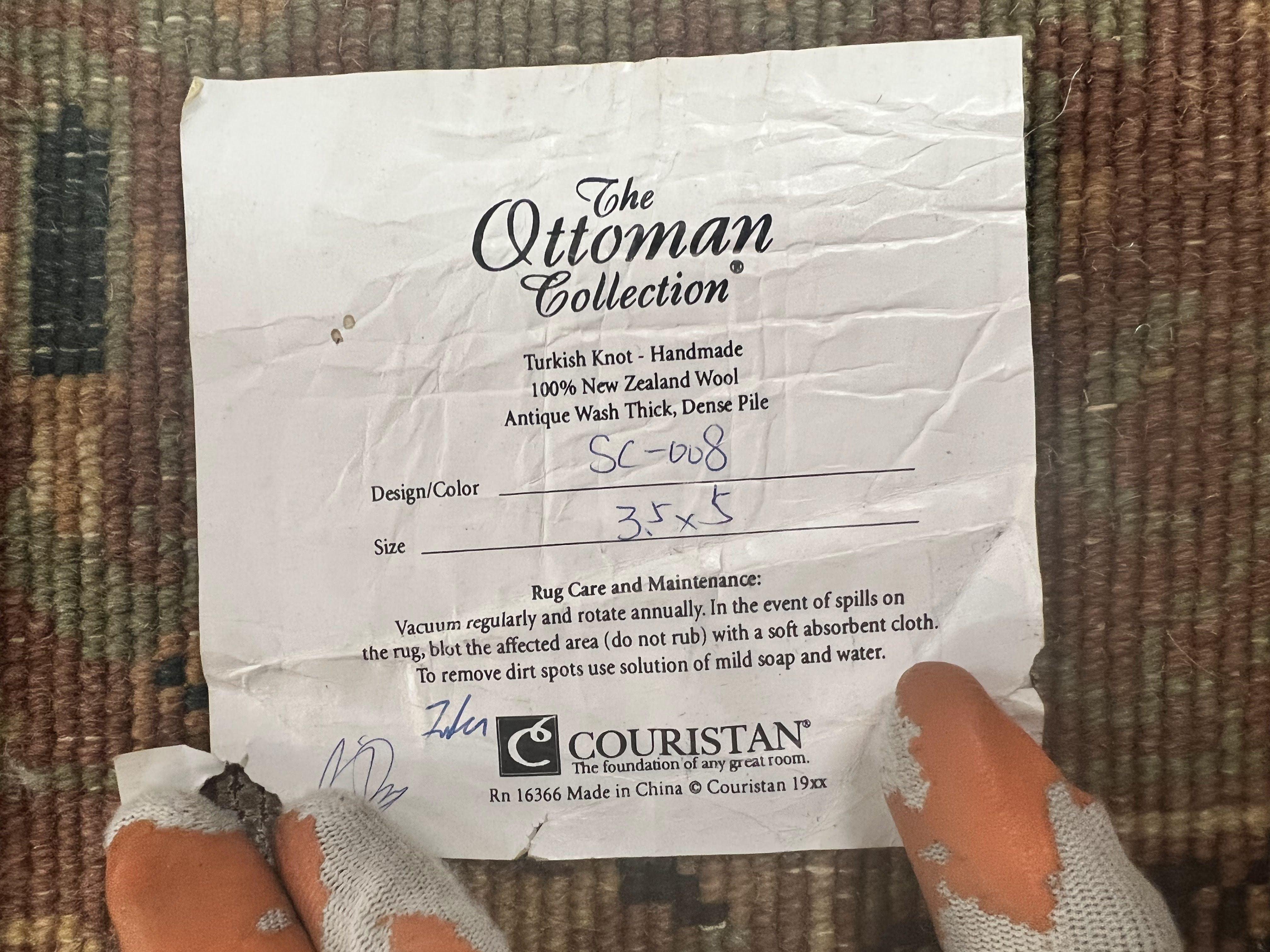 Heriz Rug 3.6 x 5, Handmade Vintage Wool Carpet, Couristan Carpet, Persian Design, Black - Jewel Rugs