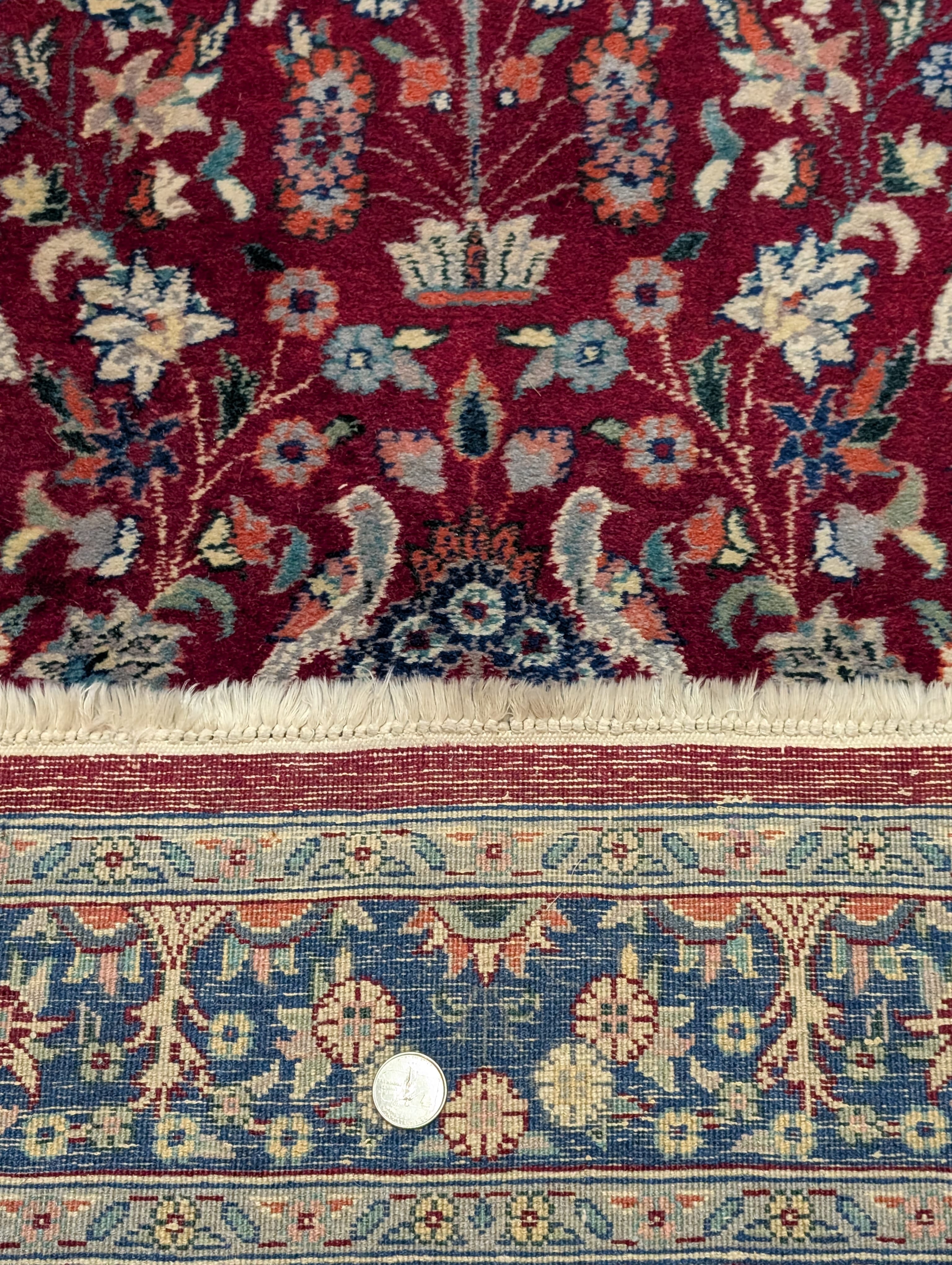 Pak Persian Runner 3 x 8 ft, Bird Motifs, Hand-Knotted Wool, Red, 210 KPSI - Jewel Rugs