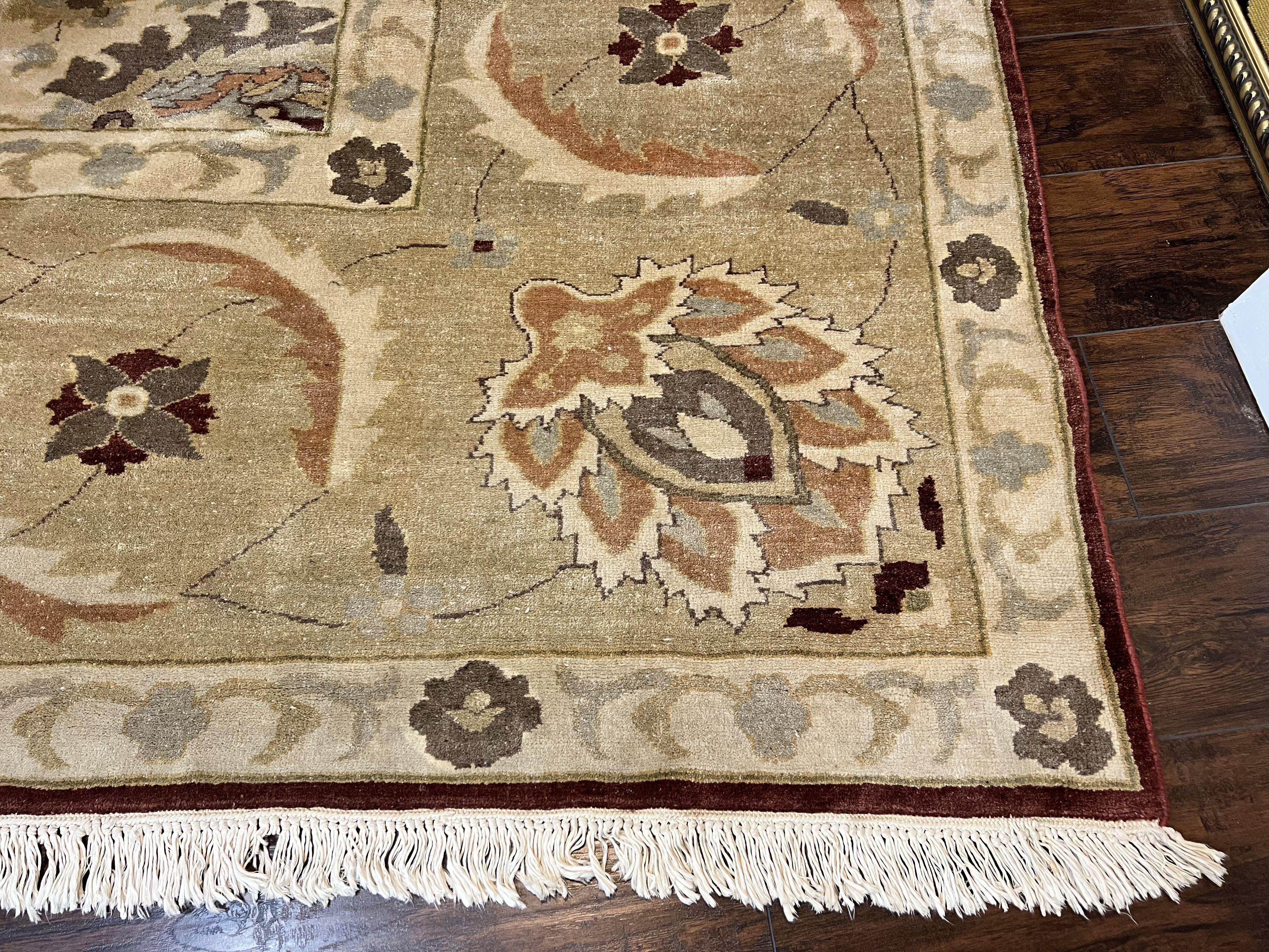 Large Egyptian Mahal Rug 16x16, Square Handmade Wool Rug, Rare Size 16 x 16 ft, Sultanabad Rug, Wool Handmade Vintage Carpet, Beige - Jewel Rugs