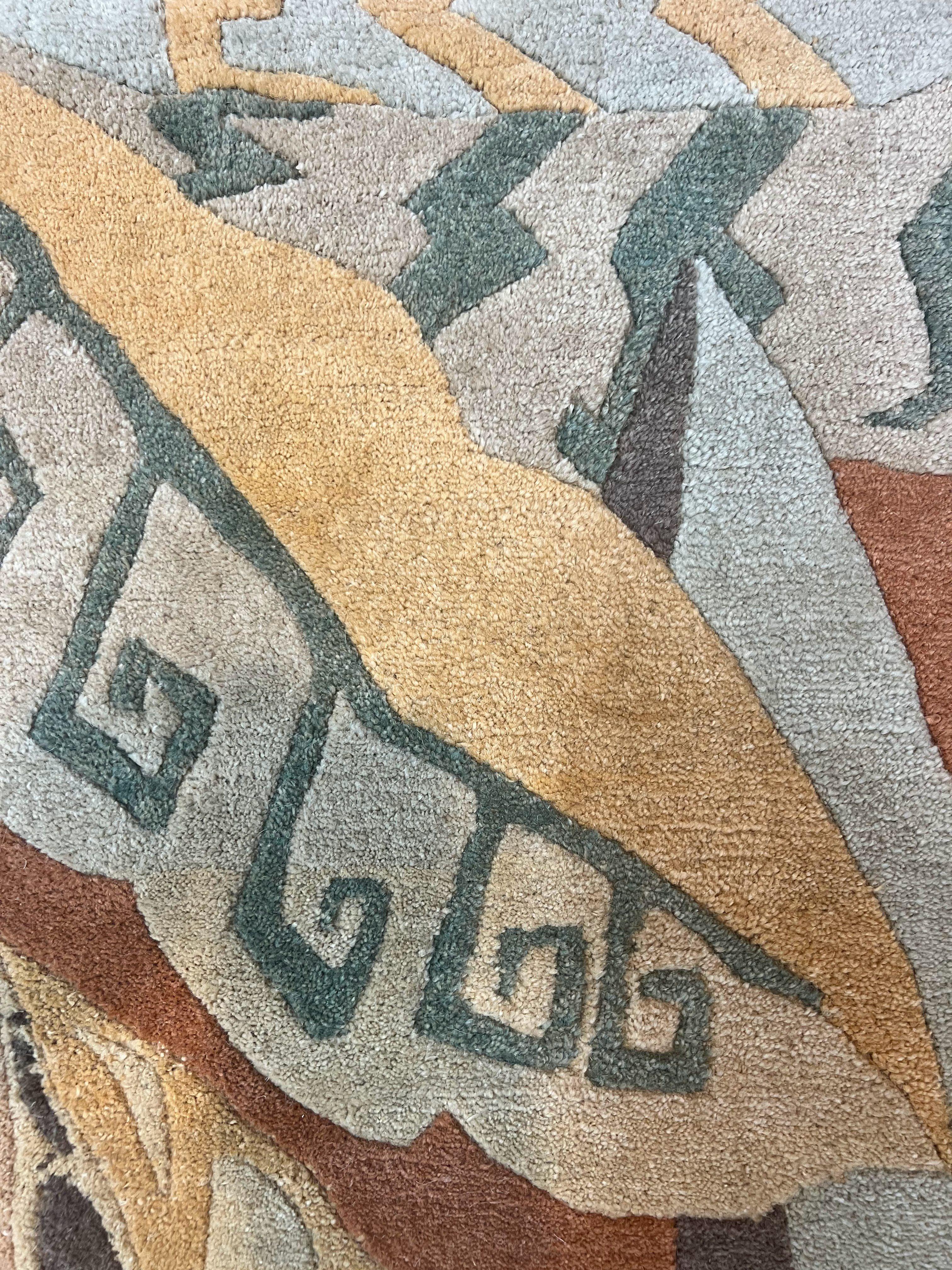 Modern Tibetan Rug 7x10, Soft Wool, Tufenkian Style Carpet, Tibet Nepali Rug, Open Field, Handmade Wool Rug - Jewel Rugs