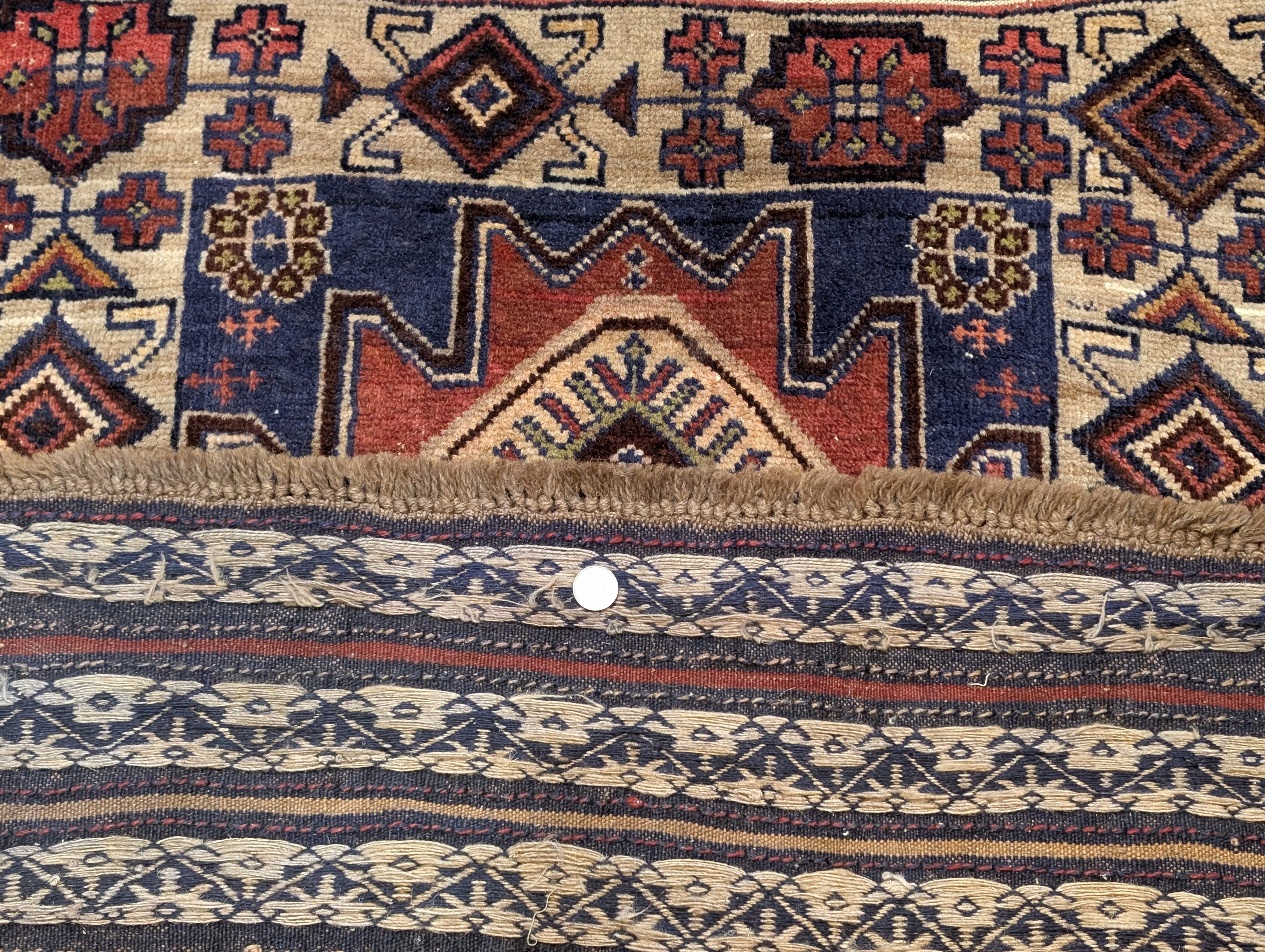 Persian Baluch Rug 3x5, Tribal Wool Rug, Geometric Medallion - Jewel Rugs