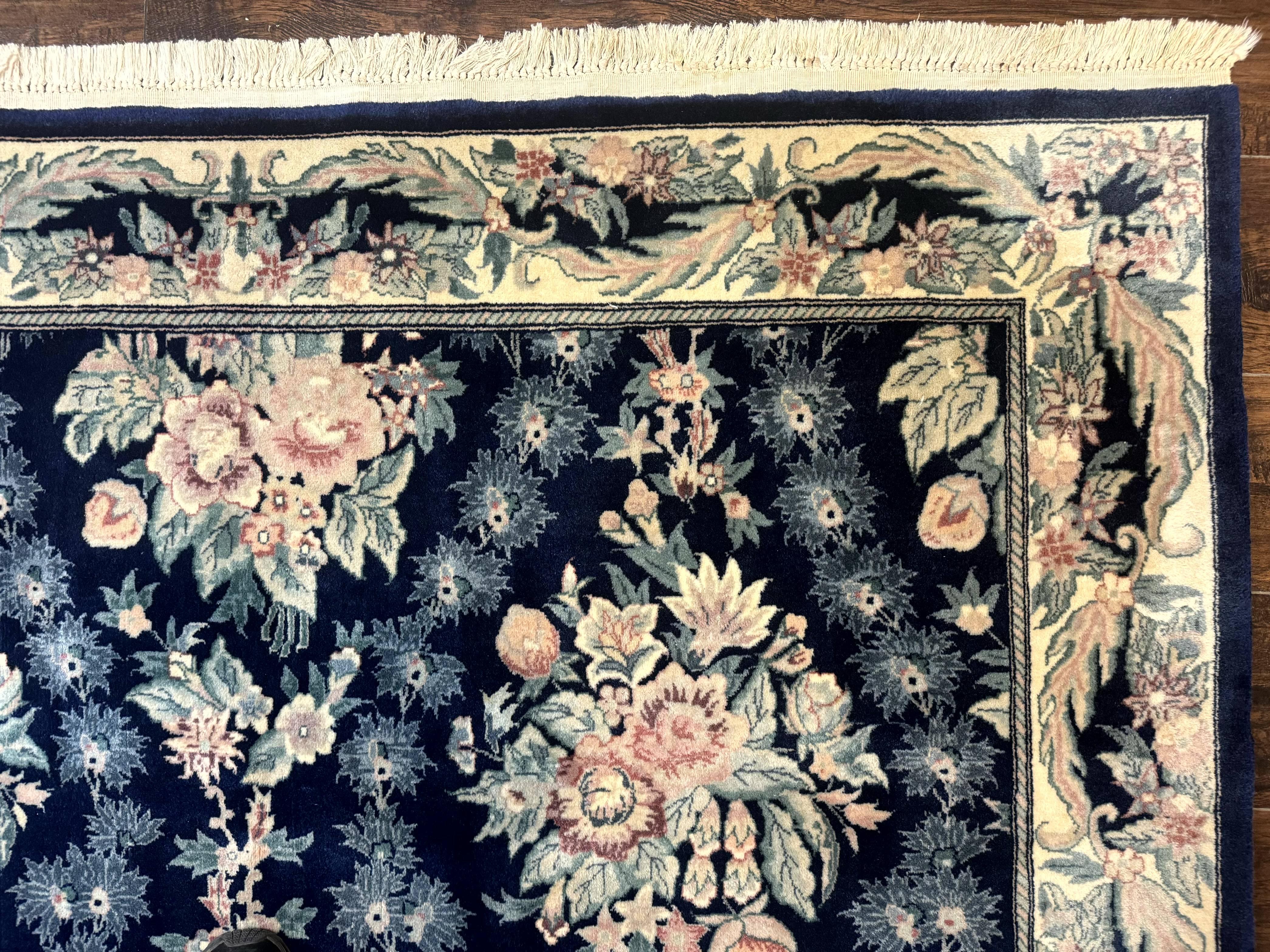 Sino Persian Rug 6x9, Navy Blue, Floral - Jewel Rugs