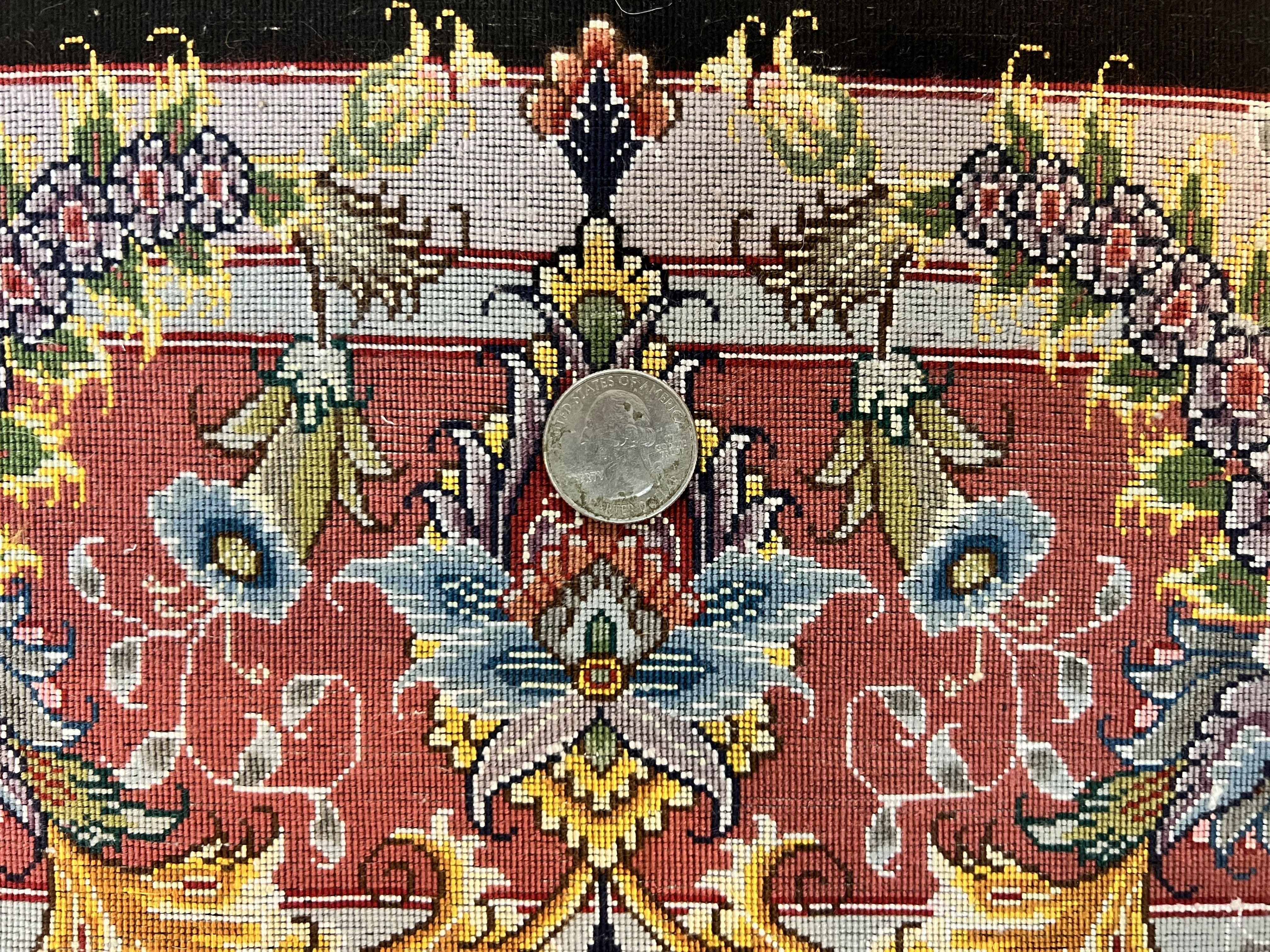 Wonderful 3x5 Persian Tabriz Rug, 650 KPSI, Kork Wool on Silk Foundation, Hand Knotted, Black and Red, Signed by Master Weaver, Floral Medallion - Jewel Rugs