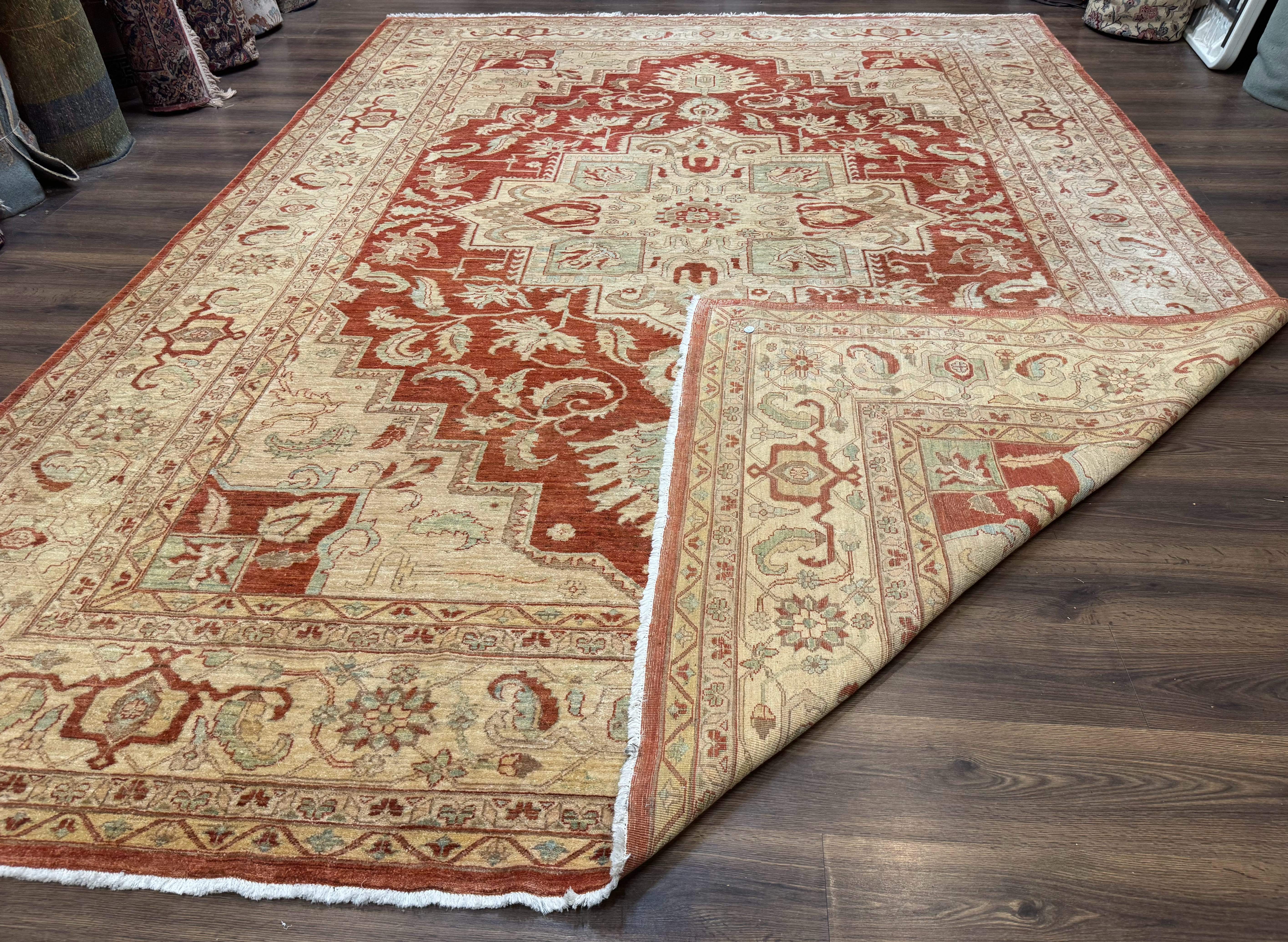 Turkish Heriz Serapi Rug 9x13, Geometric Medallion - Jewel Rugs