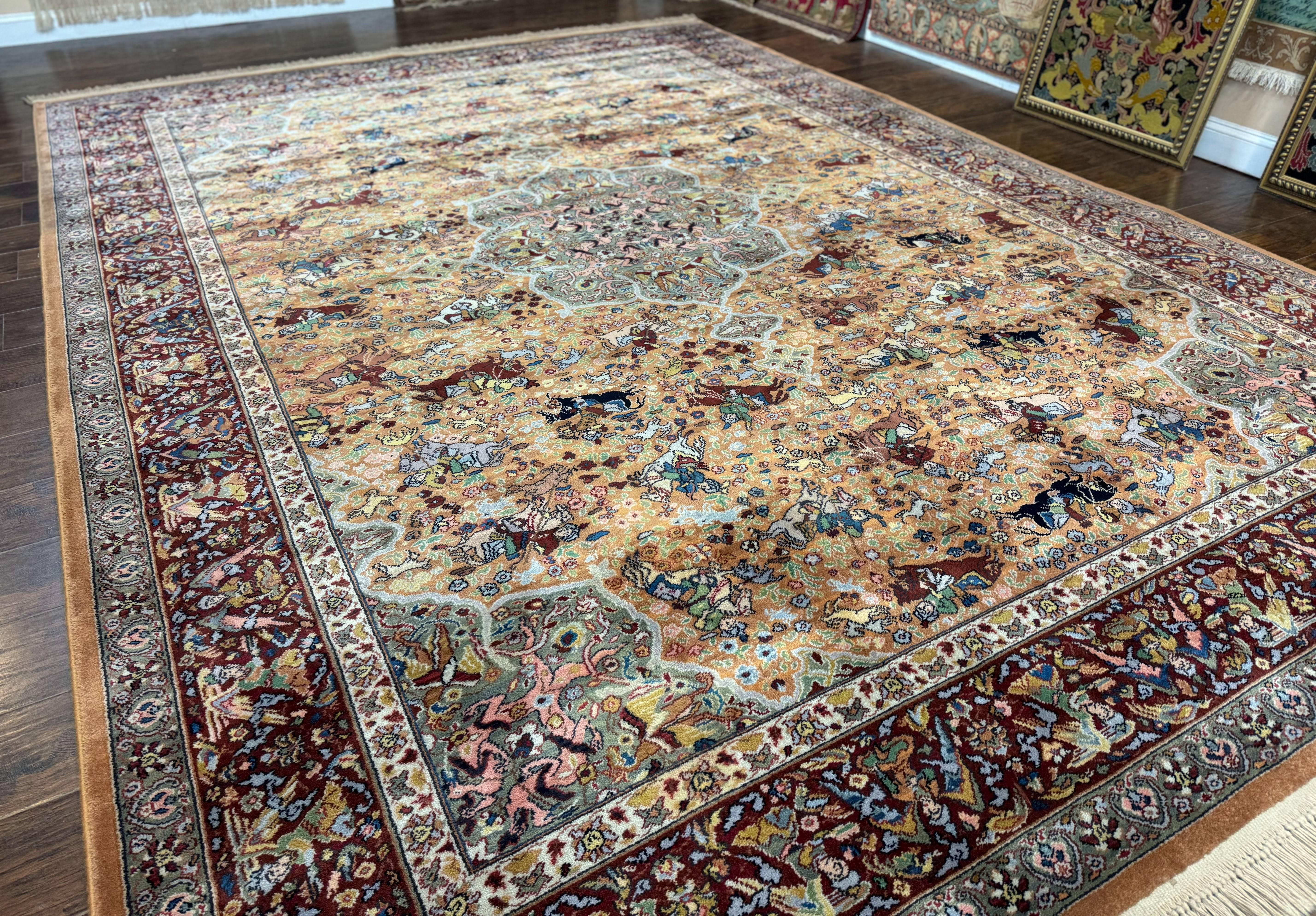 Karastan Rug 10x14 Persian Hunting Rug #723, Wool Pile Karastan Area Rug, Discontinued Original 700 Series Karastan Carpet, Room Sized - Jewel Rugs