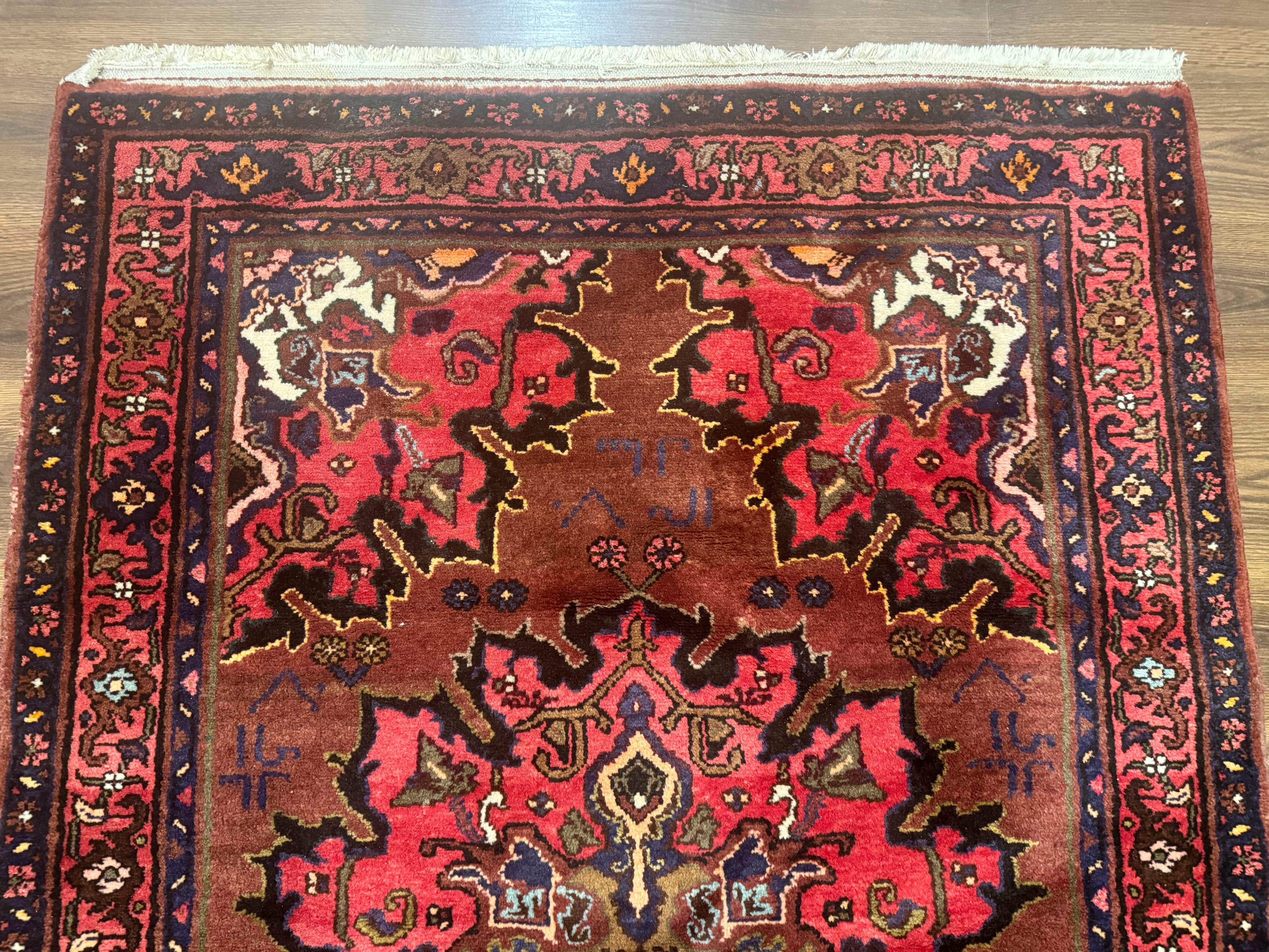 Persian Tafresh Rug 4x7 – Red, Large Medallion, Hand-Knotted Wool Vintage Carpet - Jewel Rugs