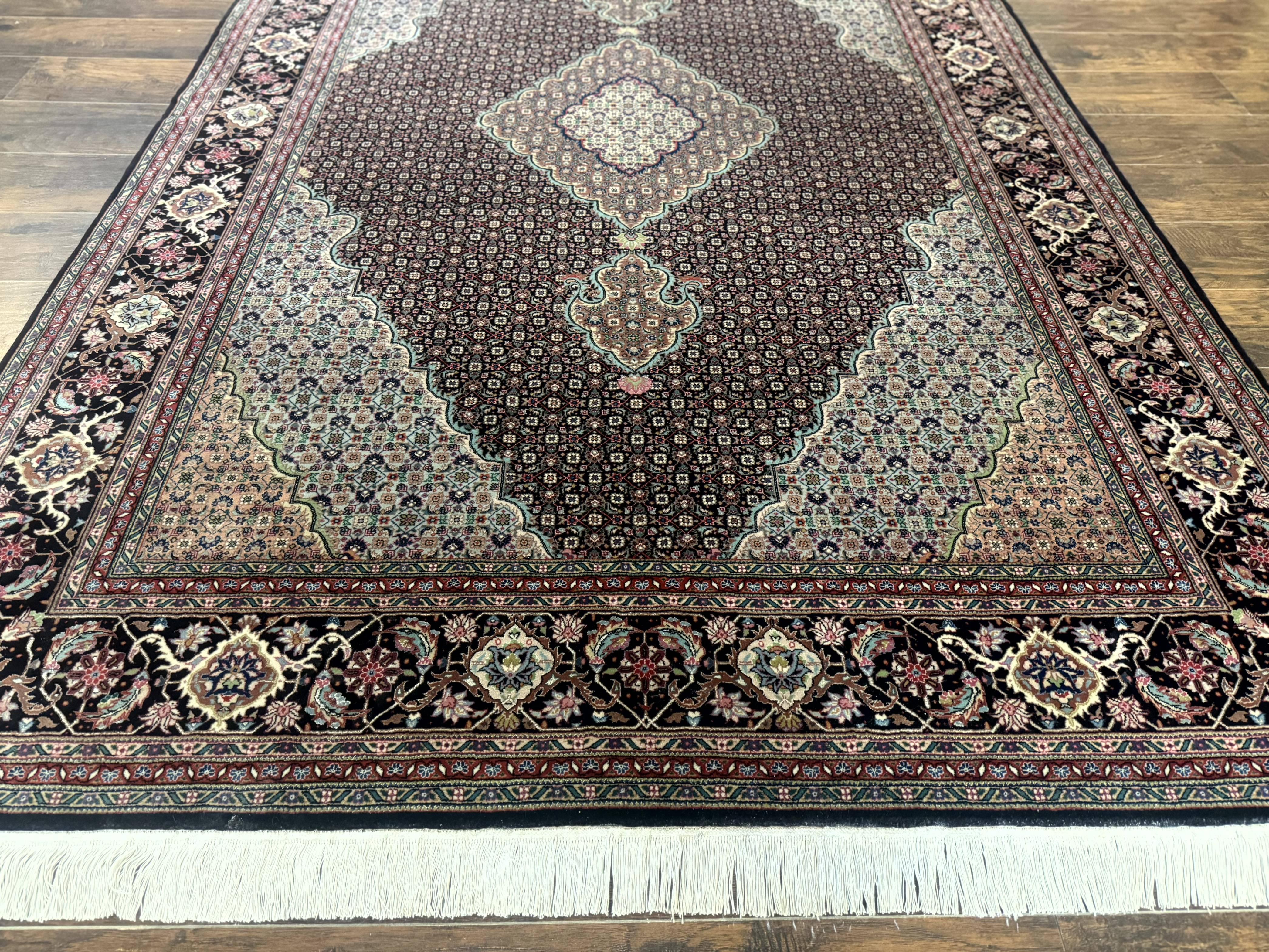 Sino Persian Rug 6x9, Herati Very Fine 400 KPSI, Black - Jewel Rugs