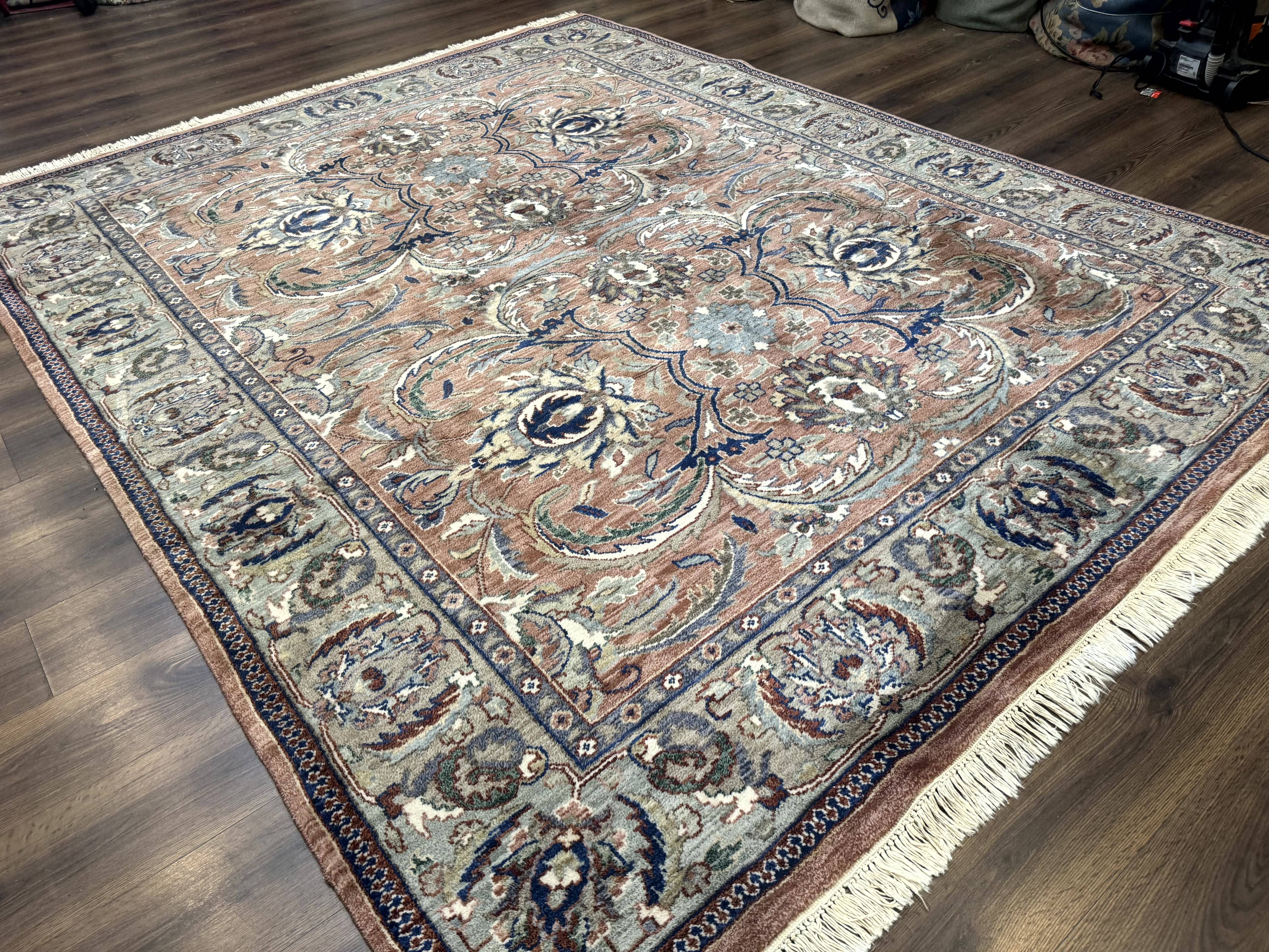 Indo Persian Mahal Rug 8x10, Traditional Wool Oriental Carpet, Pink - Jewel Rugs