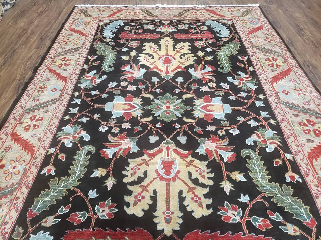 Peshawar Rug, 6x9 Rug, Hand Knotted Wool Area Rug, Black and Silver Rug, Unique Oriental Carpet, Handmade, Medium Sized Rug, Persian Rug - Jewel Rugs
