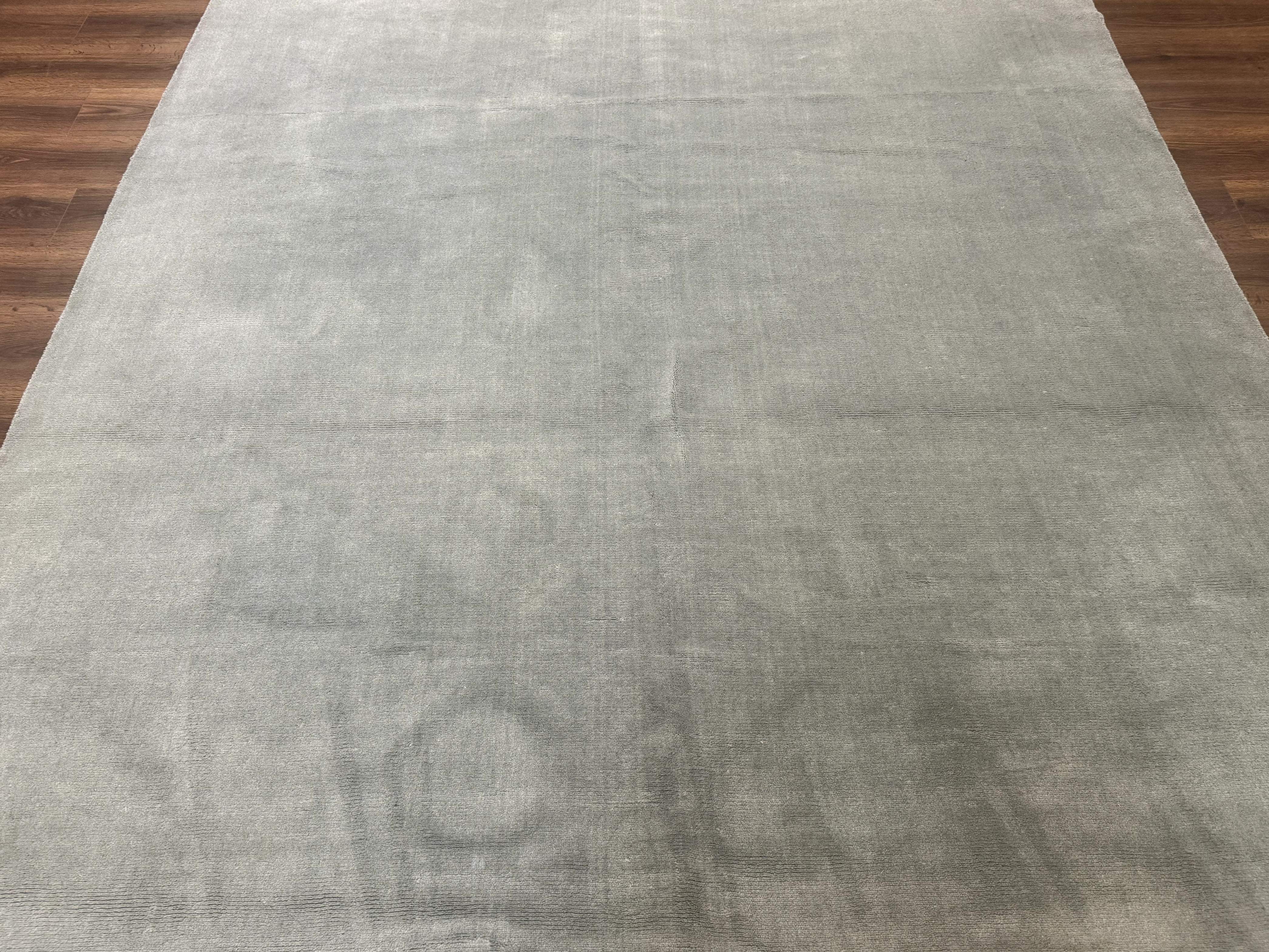 Modern Indian Rug 8x10, Wool, Smoke Blue, Pottery Barn - Jewel Rugs