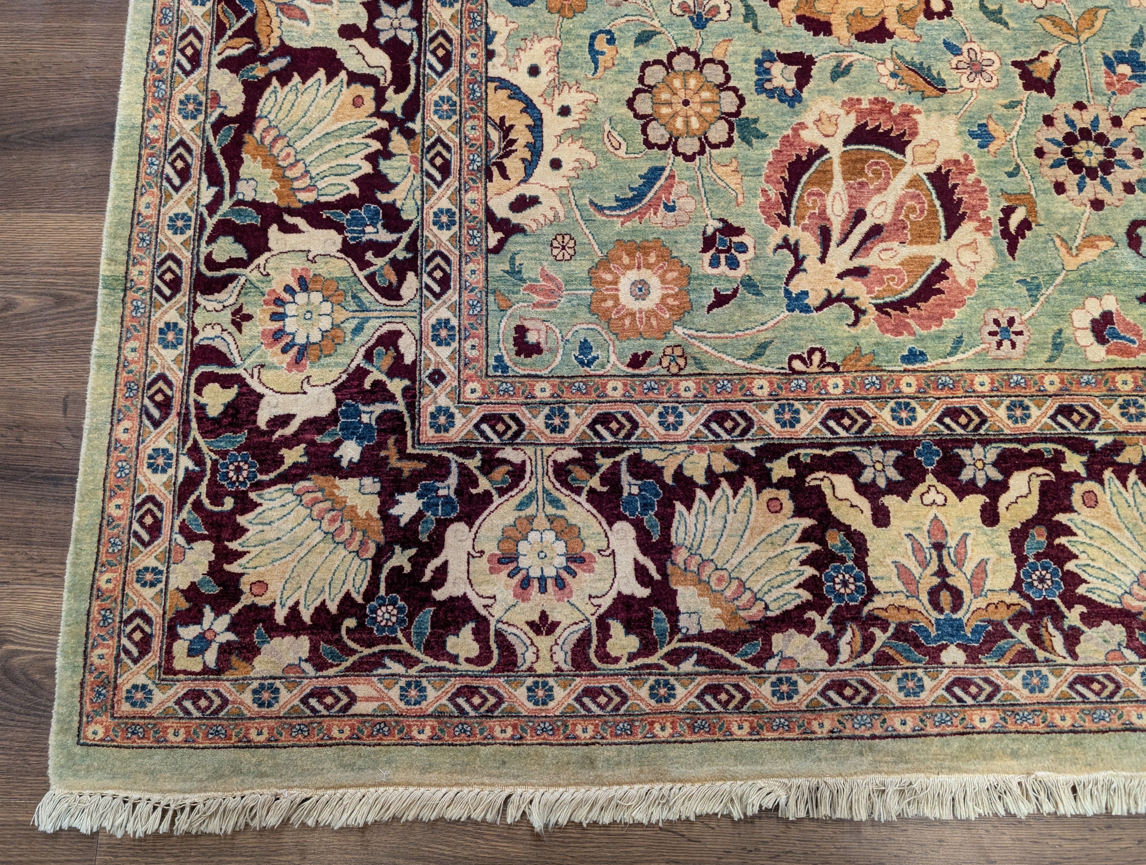 Pak Persian Rug 8x10 – Light Green Hand-Knotted Wool Oriental Carpet - Jewel Rugs