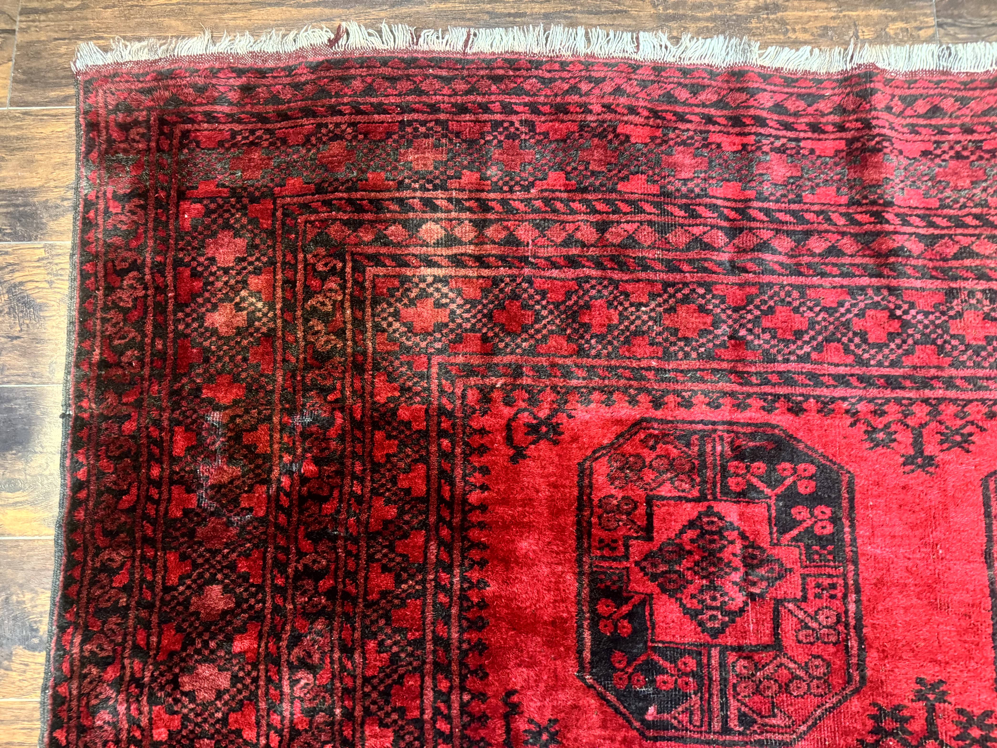 Afghan Turkoman Rug 9x10, Red Beshir Carpet, Tribal, Wool, Antique - Jewel Rugs