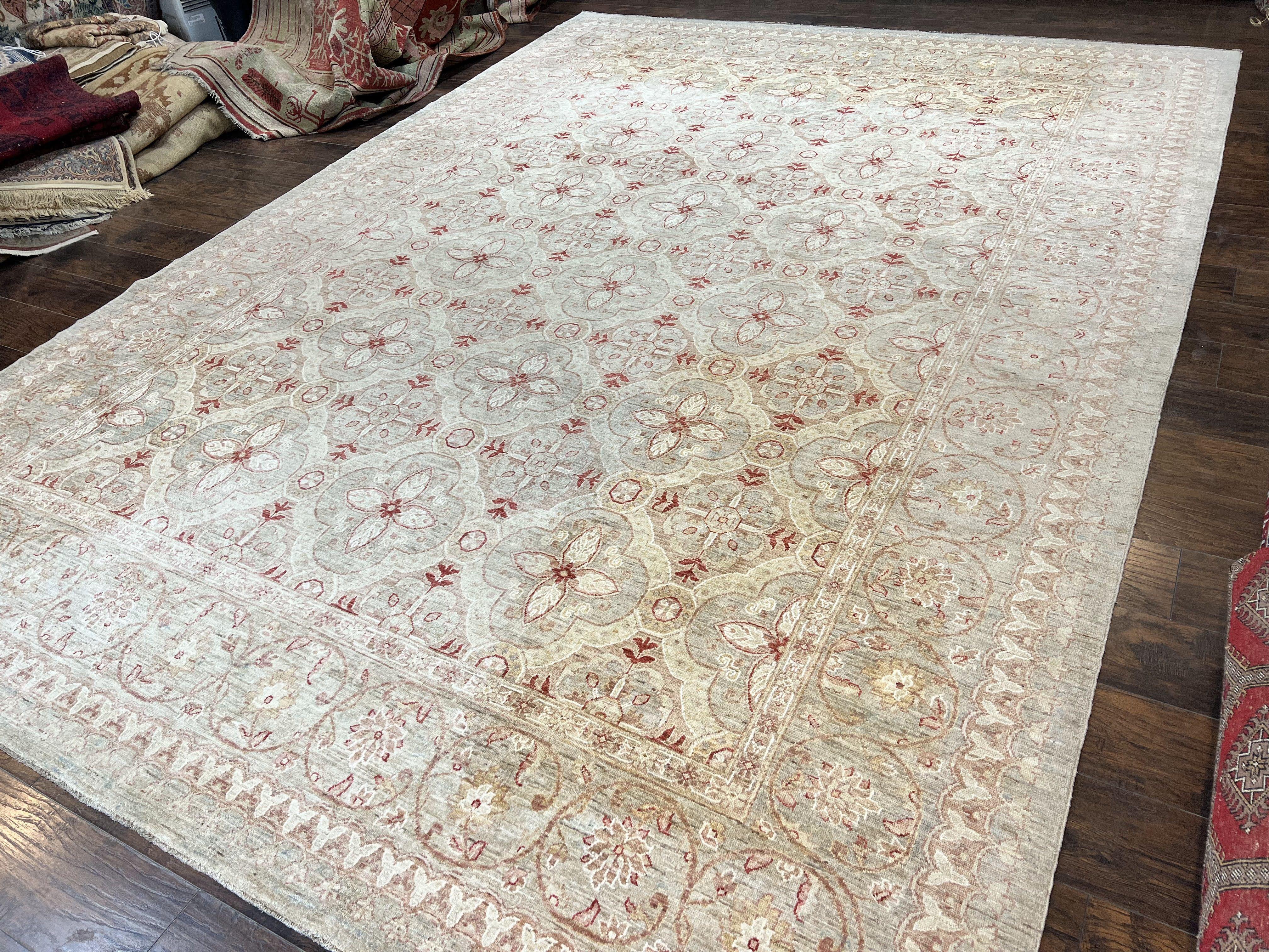 Turkish Oushak Rug 10x14, Neutral Colors Large Room Sized Handmade Wool Area Rug, Farmhouse Rug, Hand Knotted Oushak 10 x 14 ft, Gray Taupe - Jewel Rugs