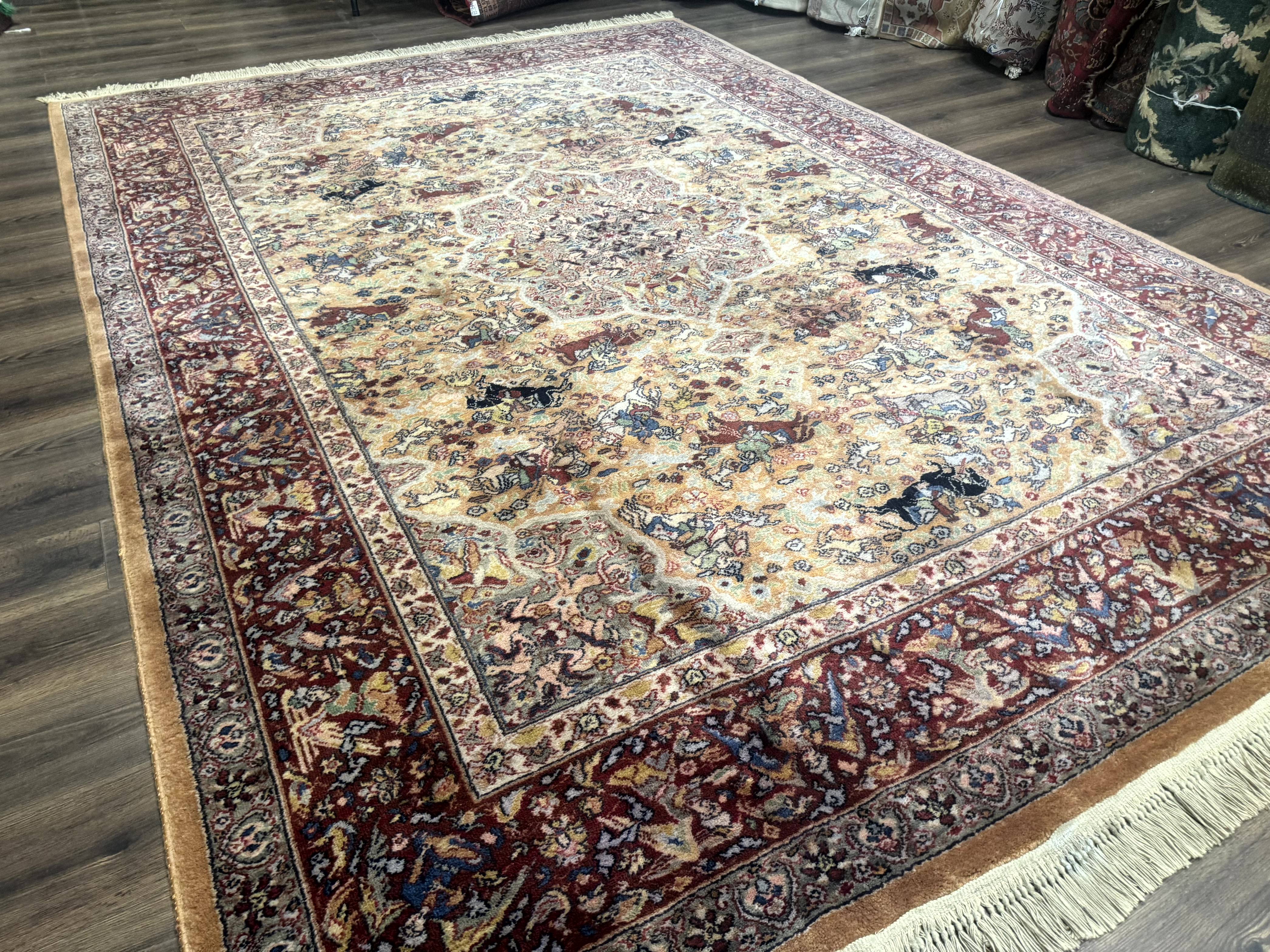 Karastan Rug 8.8 x 12 Persian Hunting #723, Wool Pile, Original 700 Series - Jewel Rugs