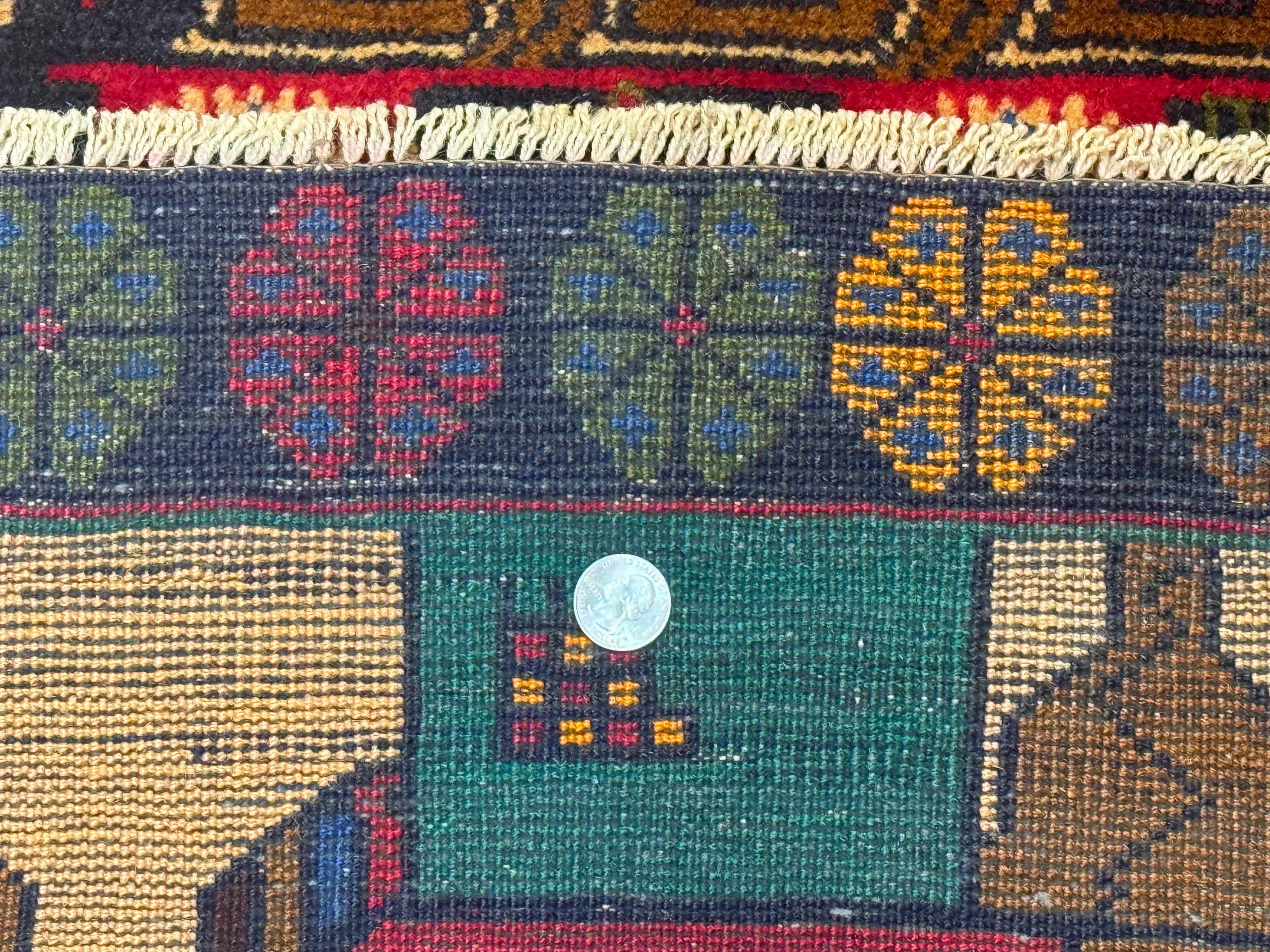 Afghan War Rug 3x4 ft, Hand-Knotted Wool Colorful Carpet - Jewel Rugs