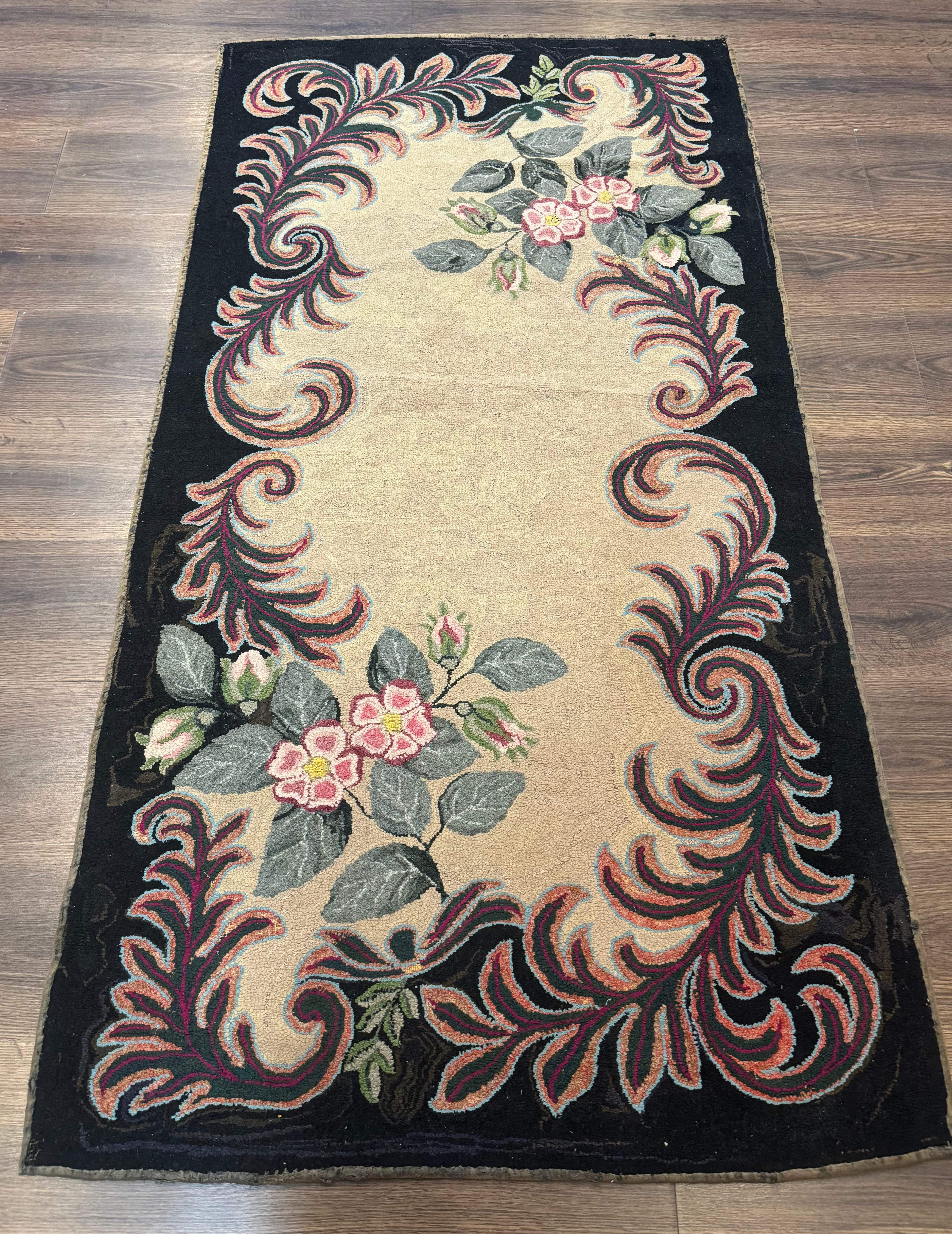 Vintage American Hooked Rug 3x6 - Jewel Rugs