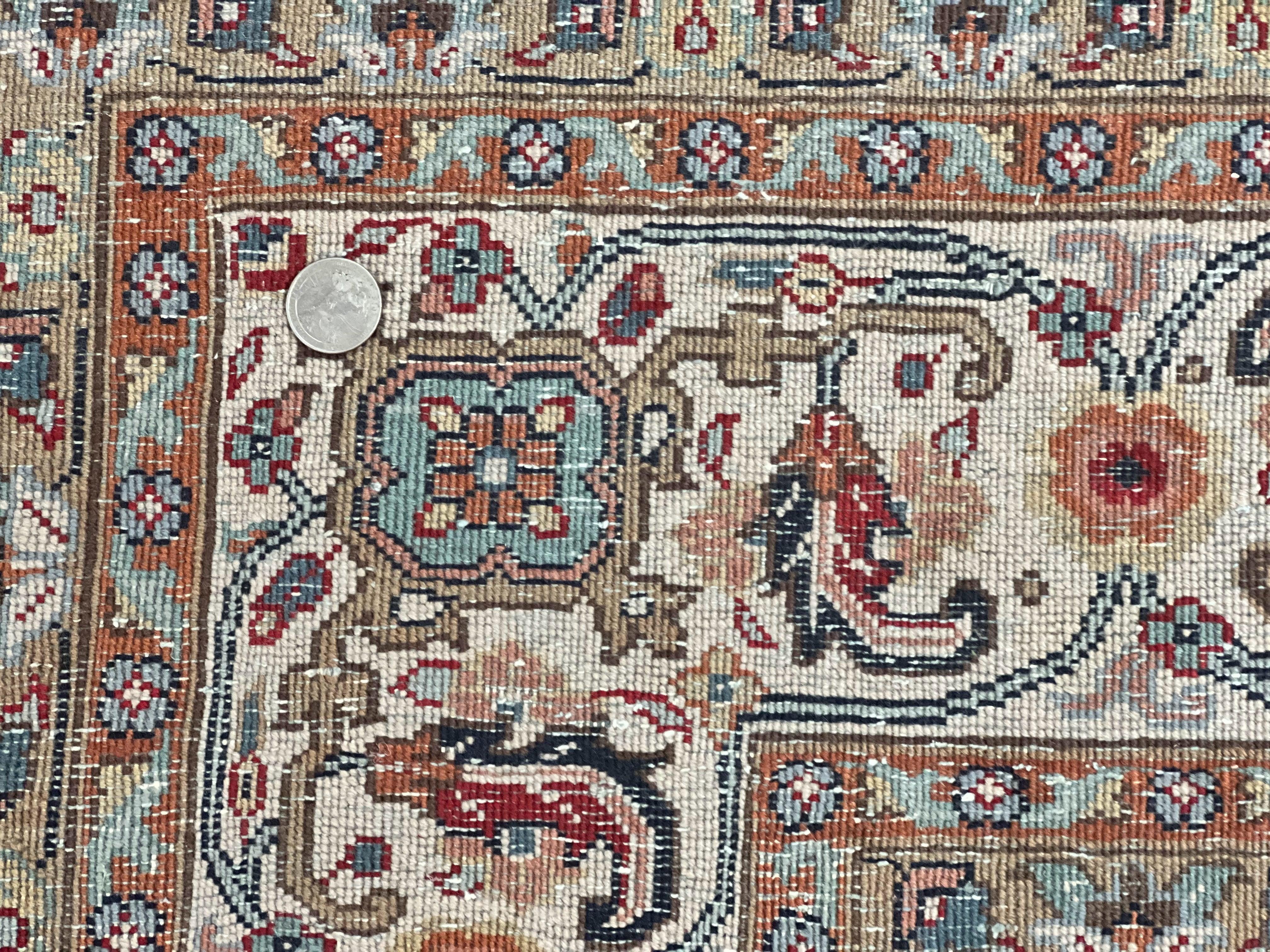 Square Indo Persian Bidjar Rug 10x10, Red, Handmade Vintage Wool Carpet - Jewel Rugs