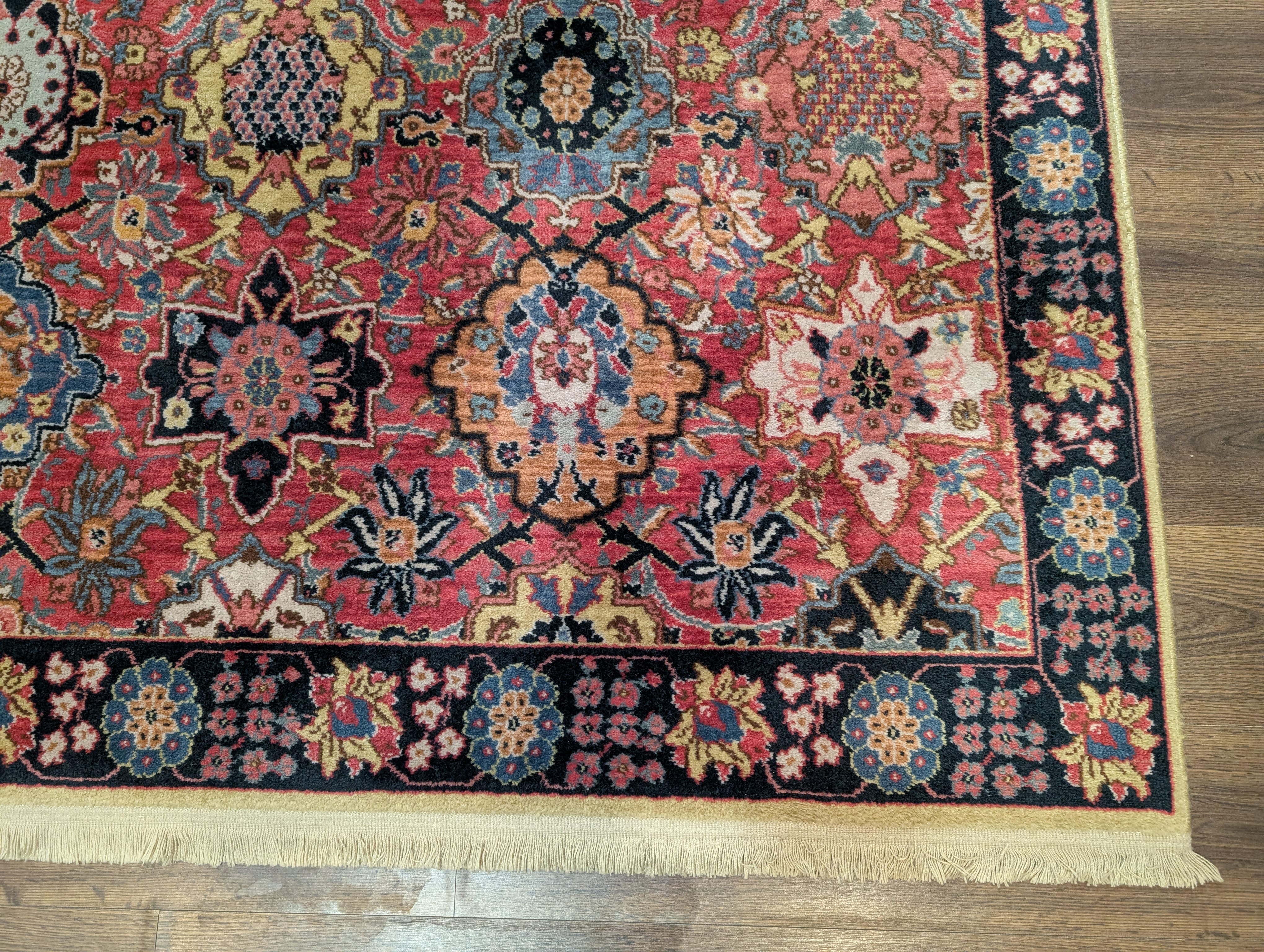 Karastan Rug 8.3 x 11.7, Williamsburg Kerman Vase #557, Wool, Vintage - Jewel Rugs