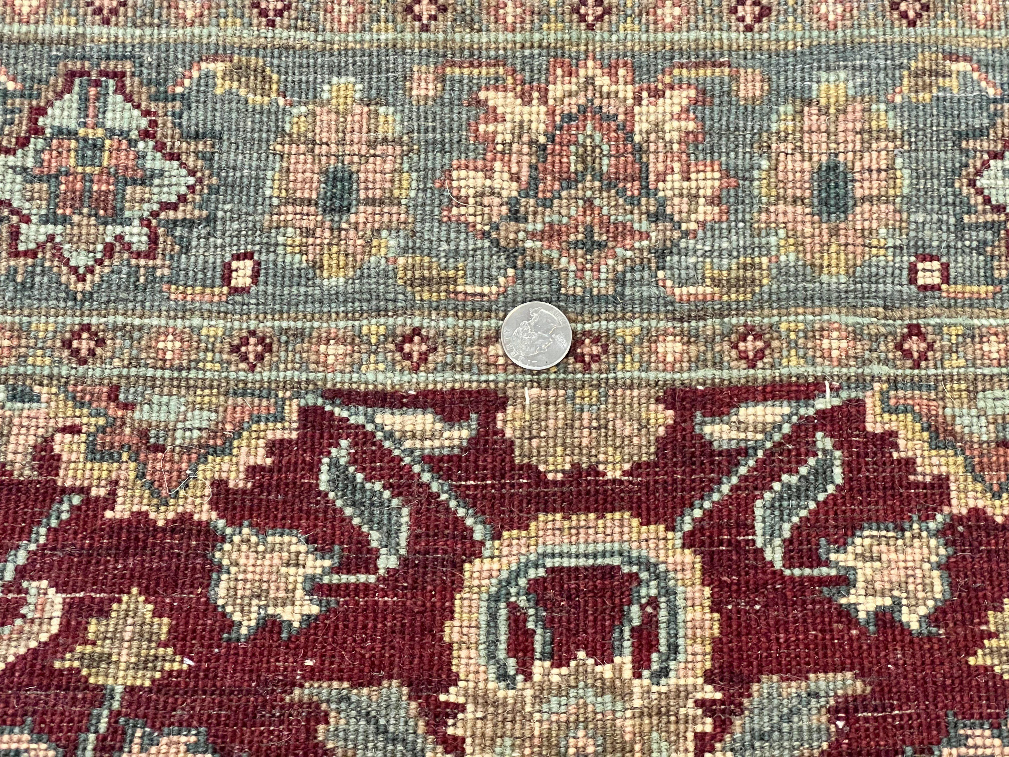Indian Runner Rug 3x12, Indo Persian Runner for Hallway 3 x 12 ft, Dark Purple and Green, Floral Allover, Wool Handmade Vintage Traditional - Jewel Rugs
