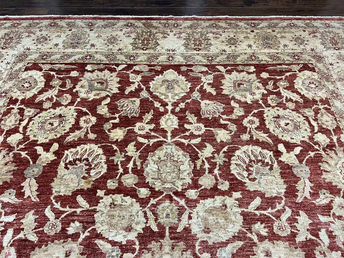 Pak Persian Rug 10x14, Sultanabad Mahal Peshawar Chobi Carpet, Large V