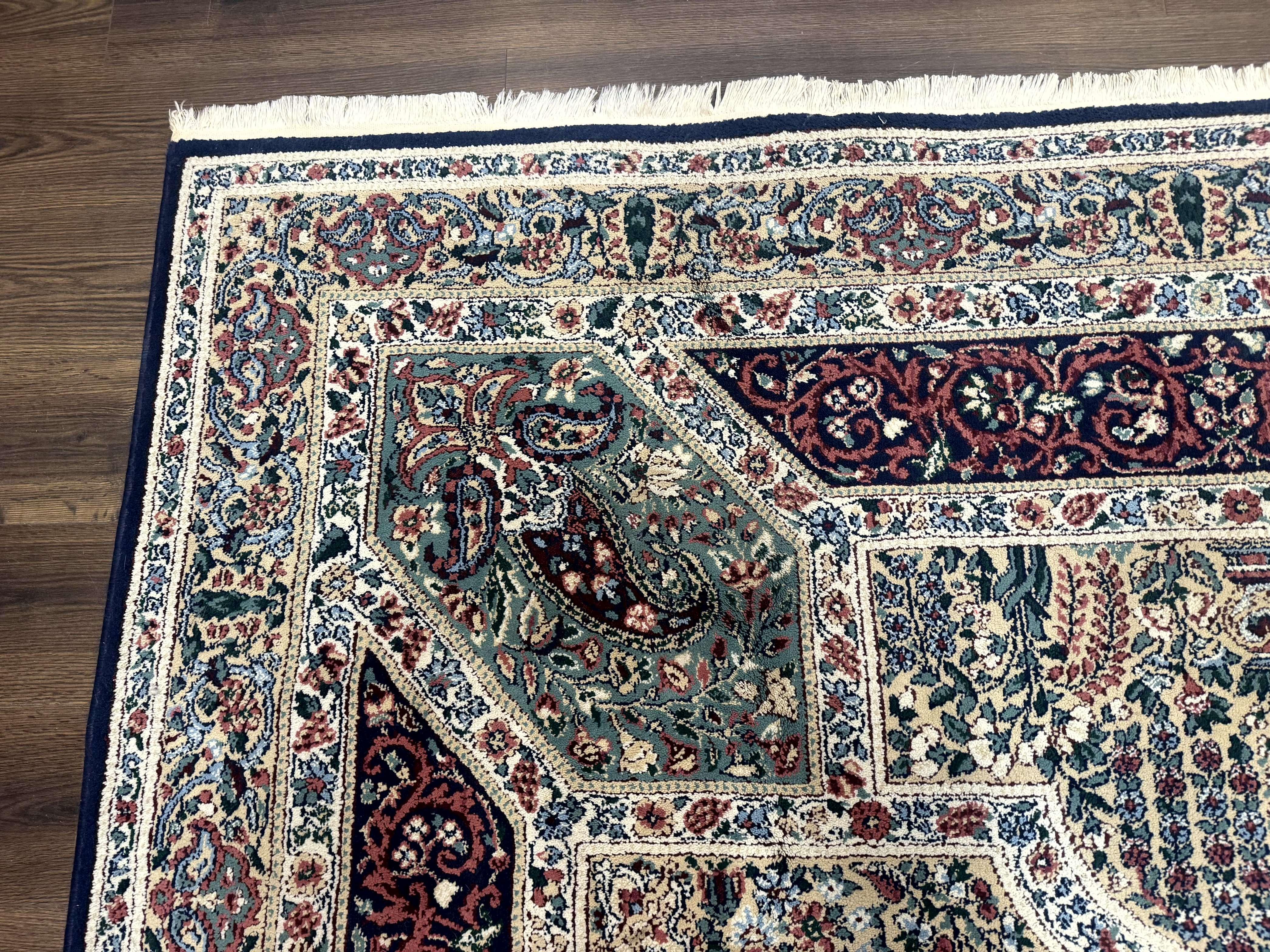 Persian Rug 8x11, Belgium Power Loomed Rug, Kirman Lavar Floral Design, Vintage Rug - Jewel Rugs