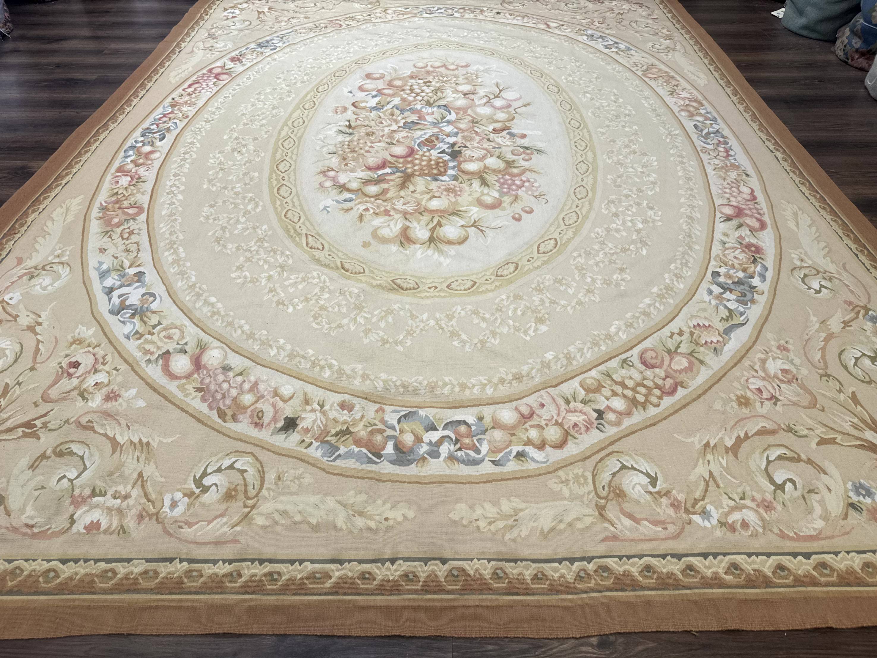 Aubusson Rug 9x12, French European Design, Floral, Elegant - Jewel Rugs