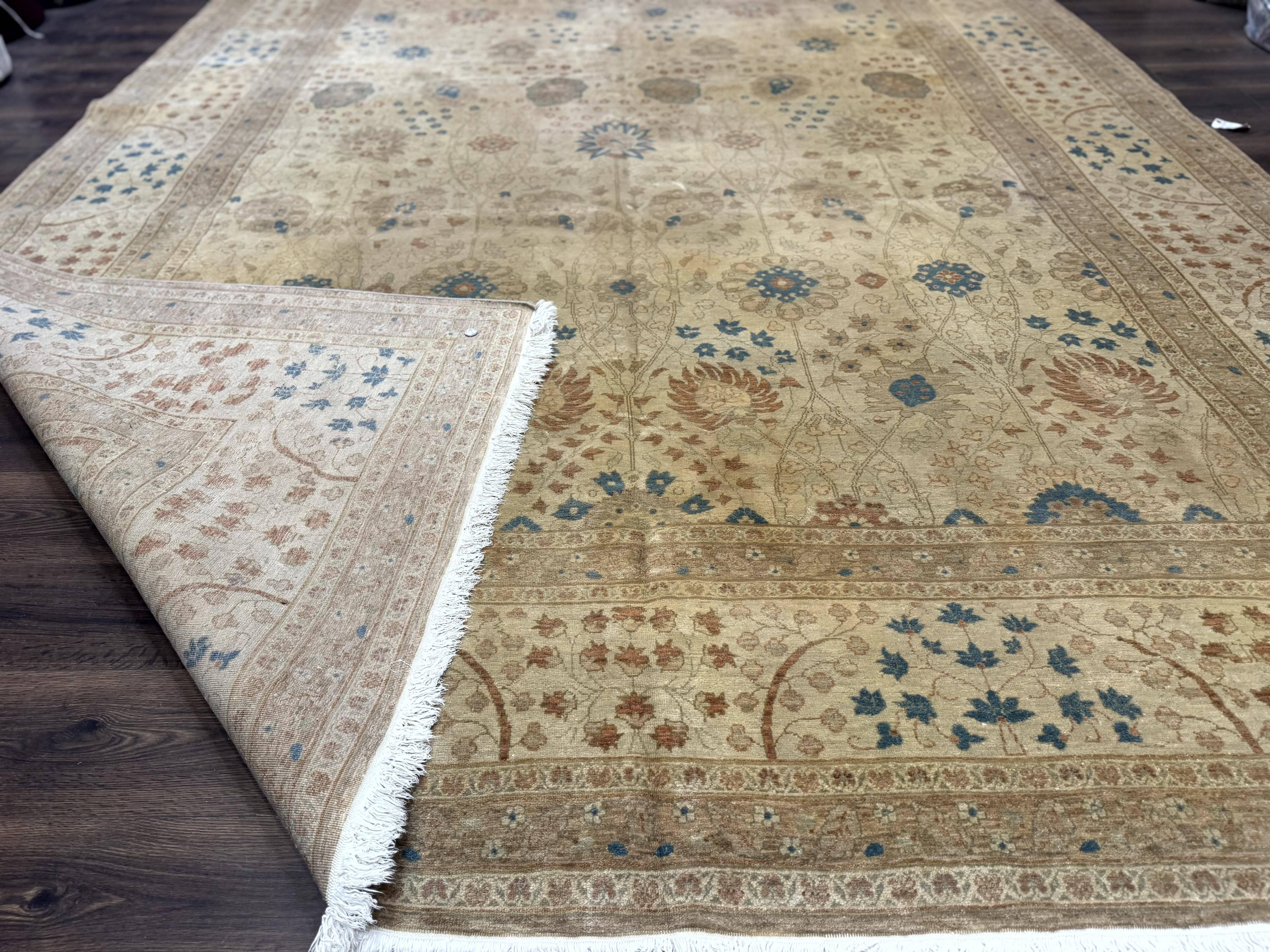 Large Pak Persian Rug 10x13, Haji Jalili Design, Light Colors, Light Tan Oriental Carpet - Jewel Rugs